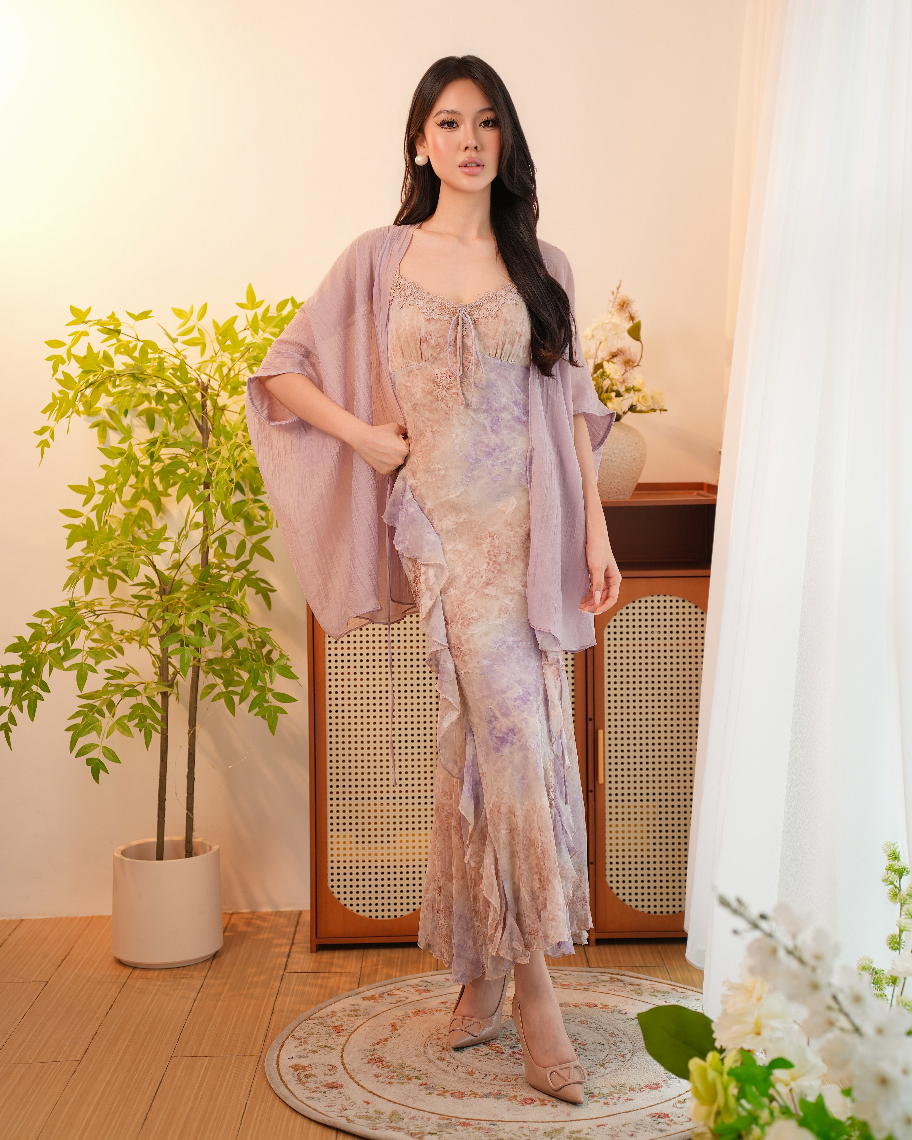 Avelisse Opéra Ruffle Dress 2616- Purple