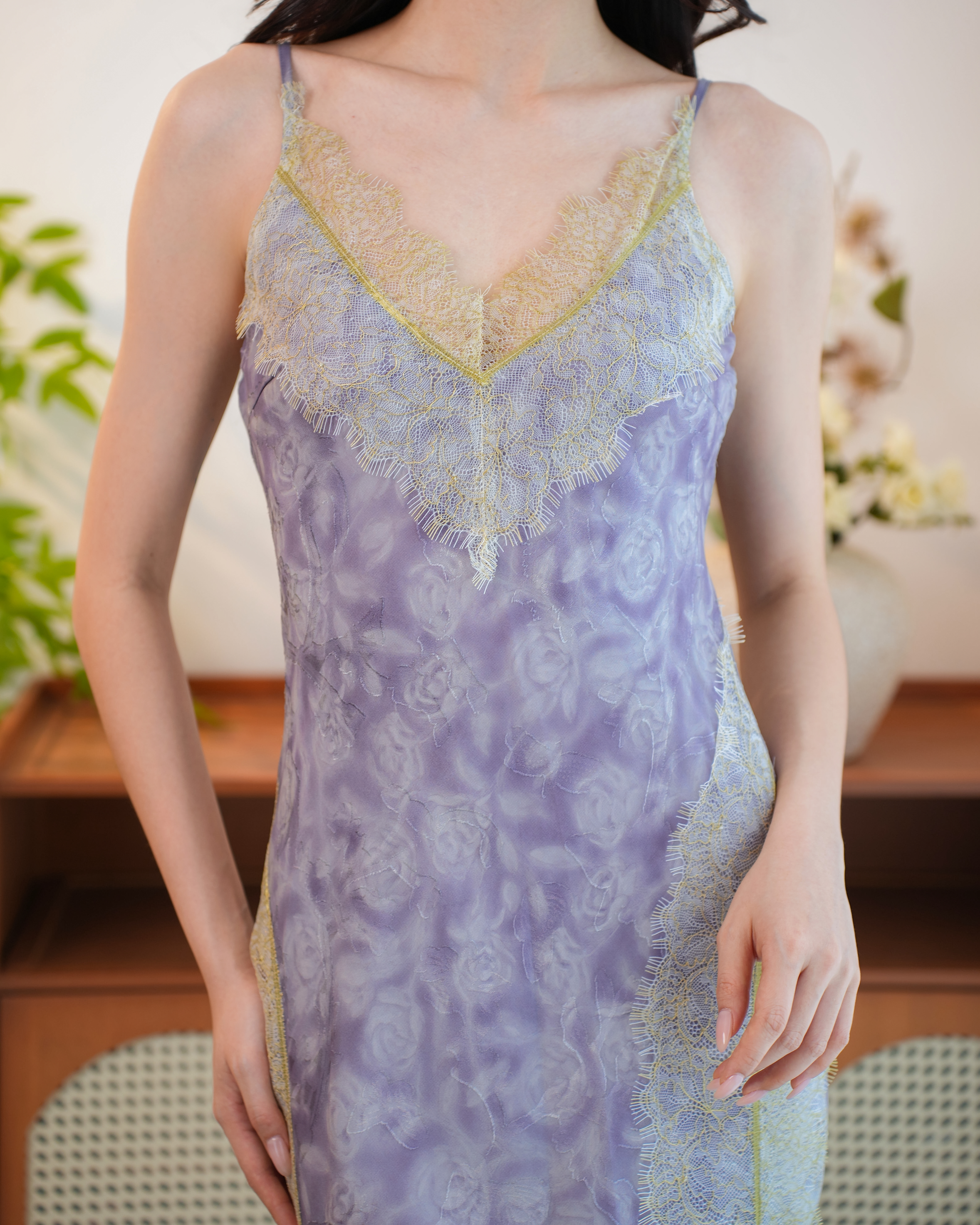 Moonveil Glimmer Lace Dress 2617- Purple