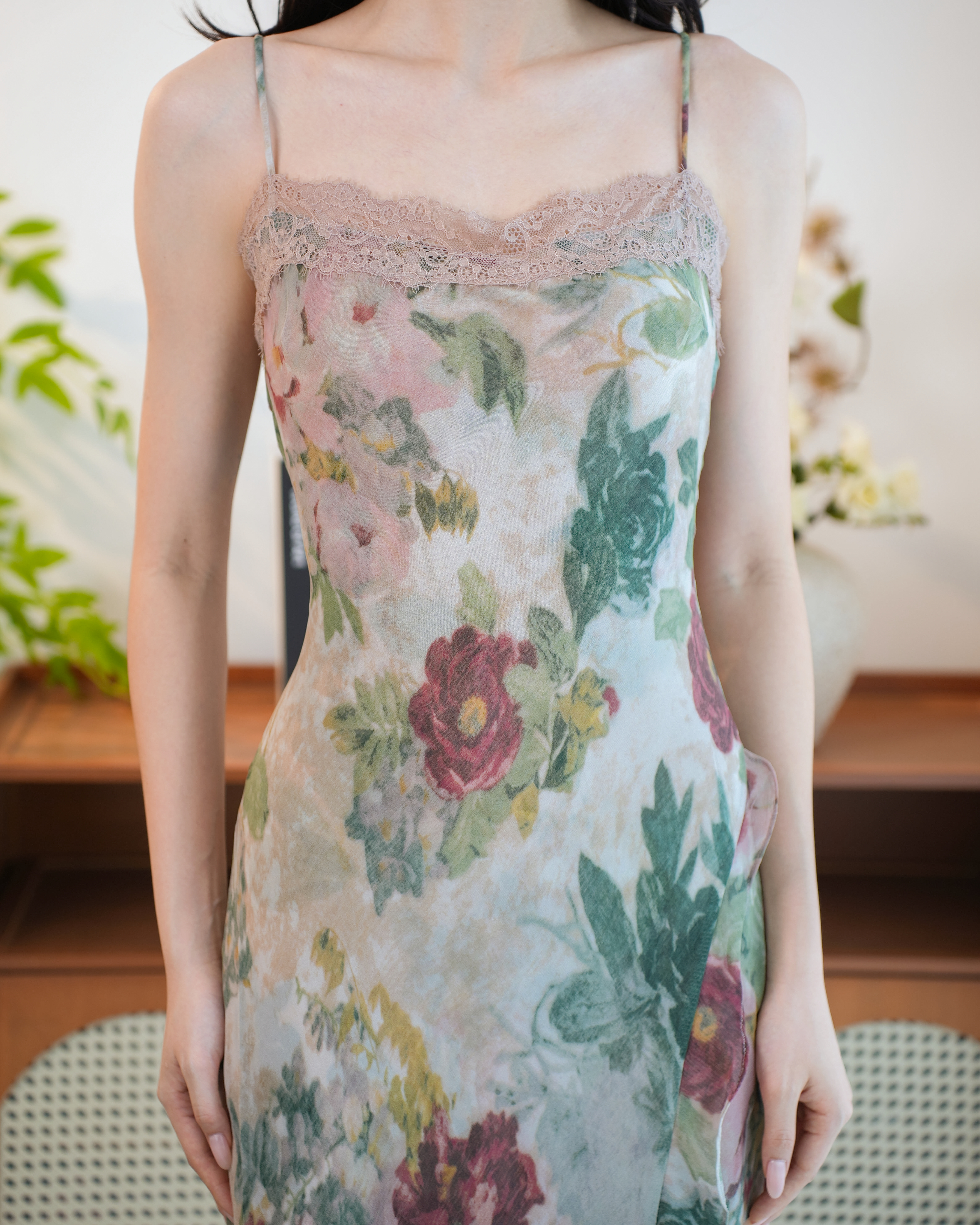Rosélune Floral Print Dress 2629- Shadow