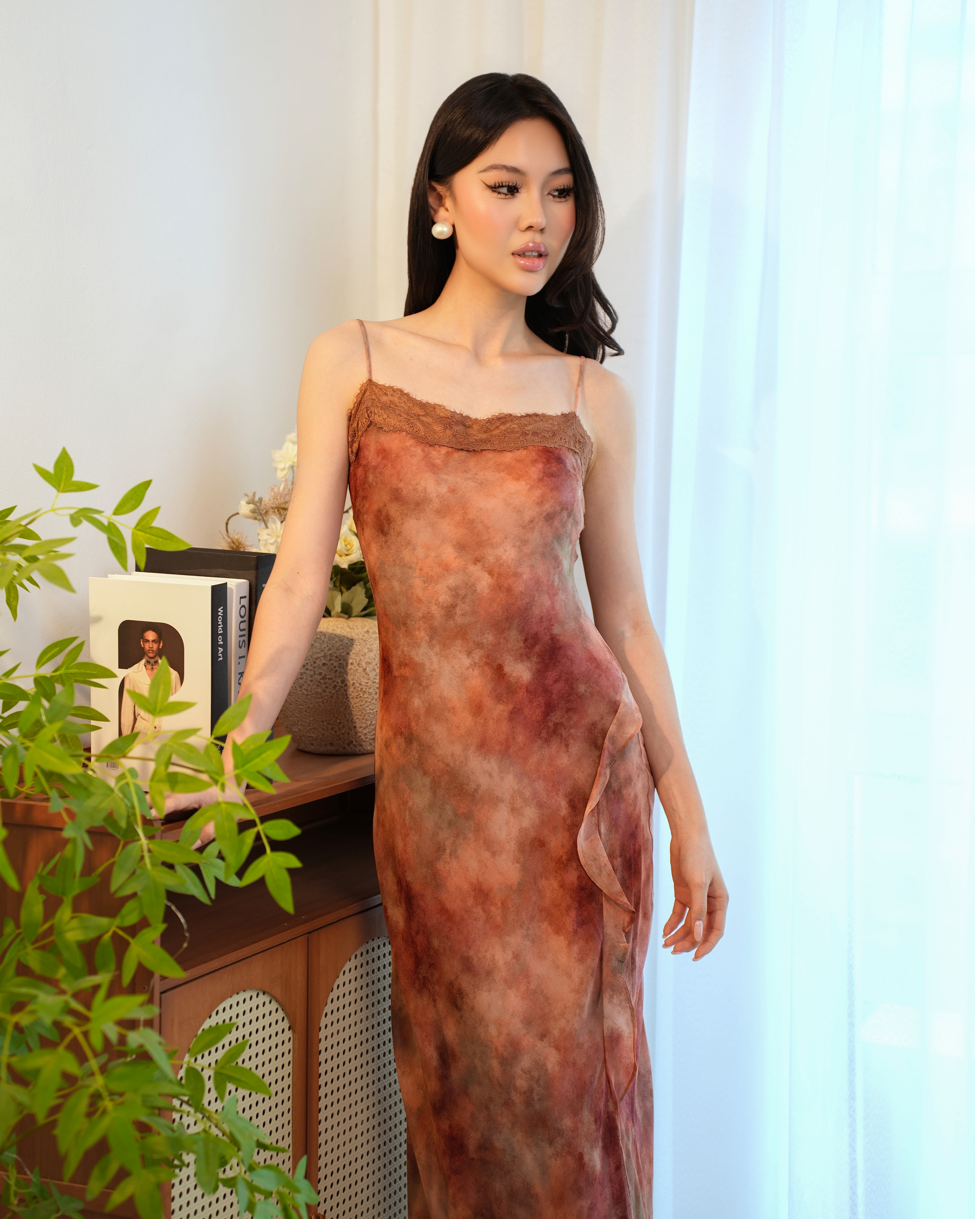 Rosélune Floral Print Dress 2629- Shadow