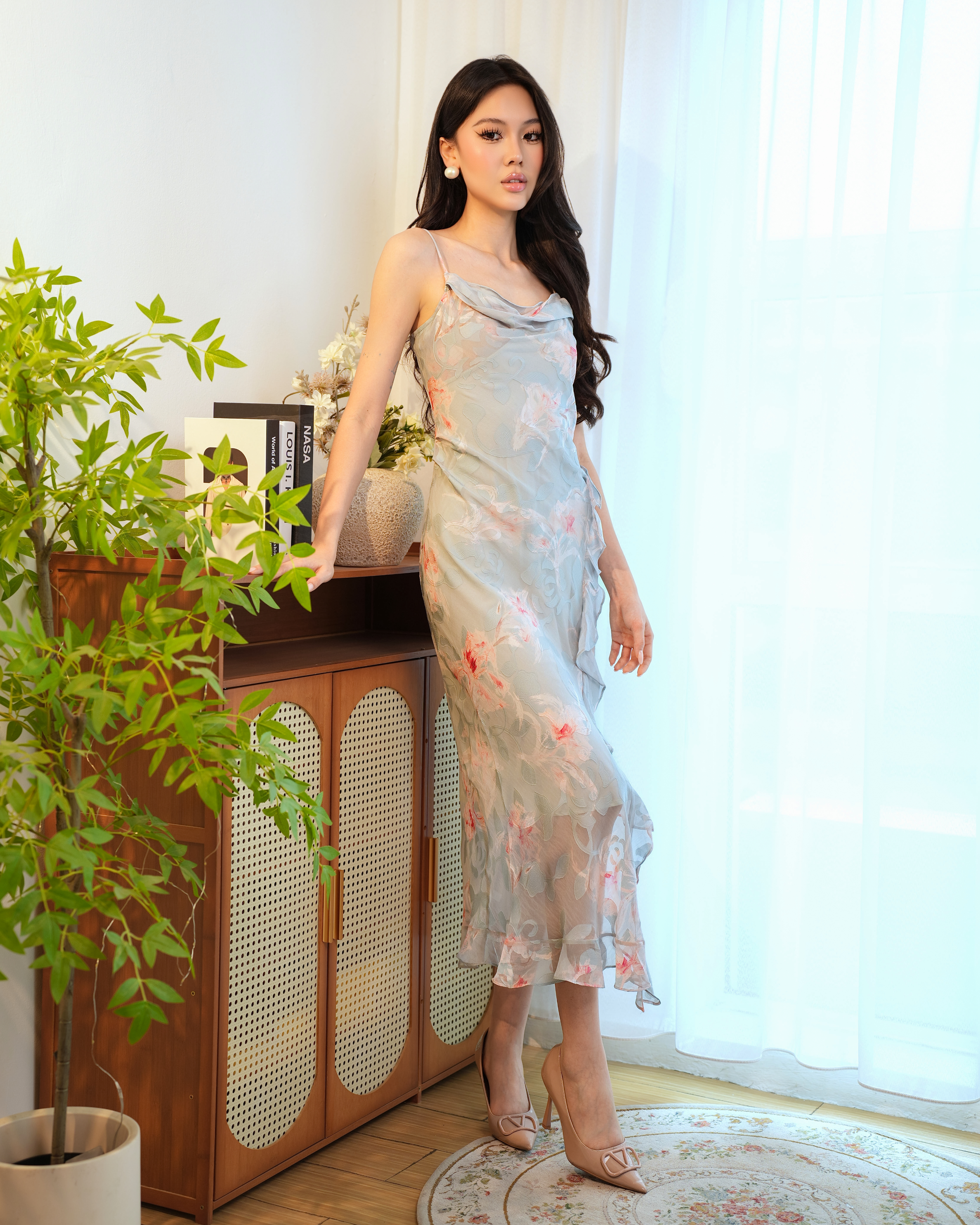 Lunéva Petaline Drape Dress 2623- Pink