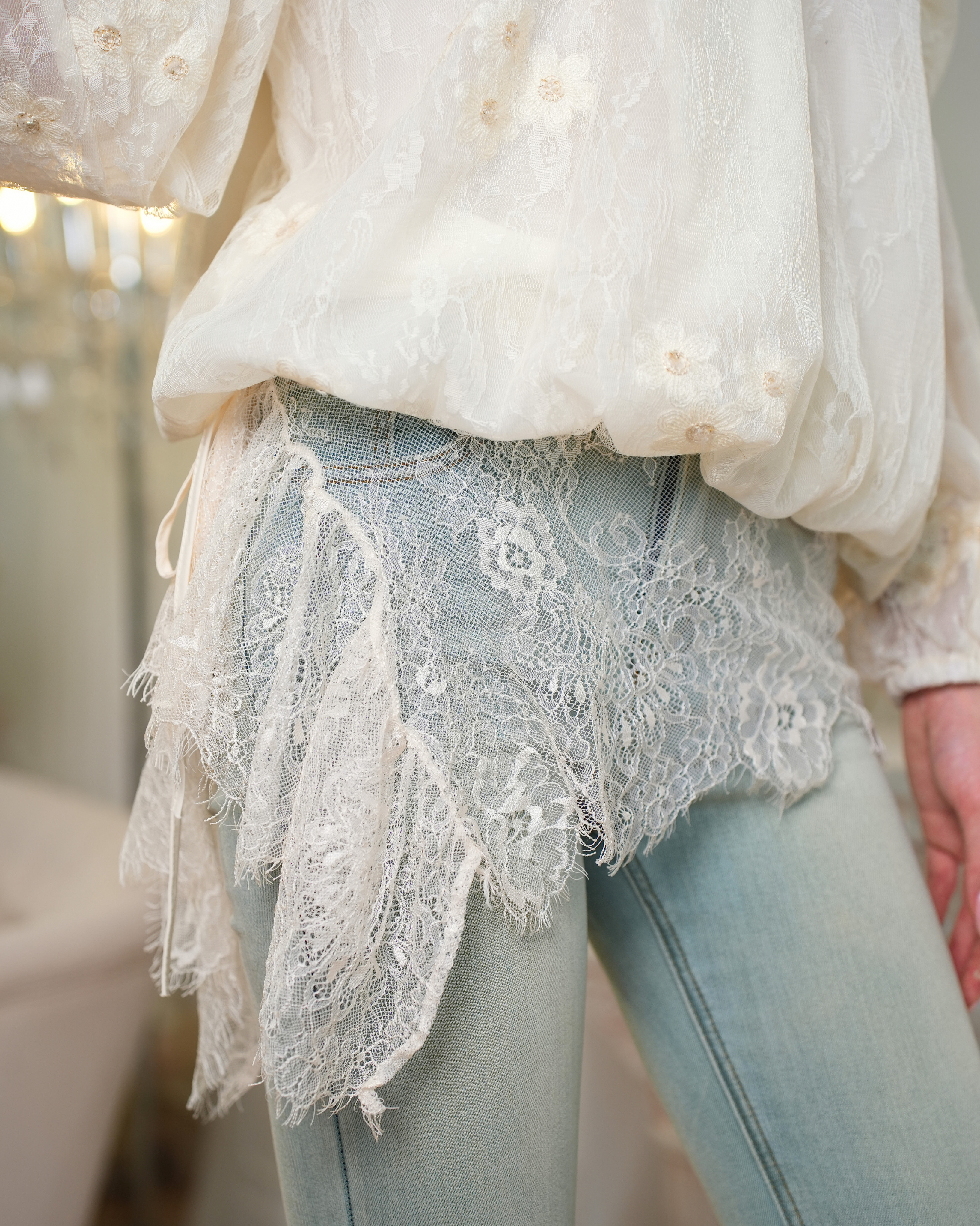 Heirloom Lace Flare Jeans 20759