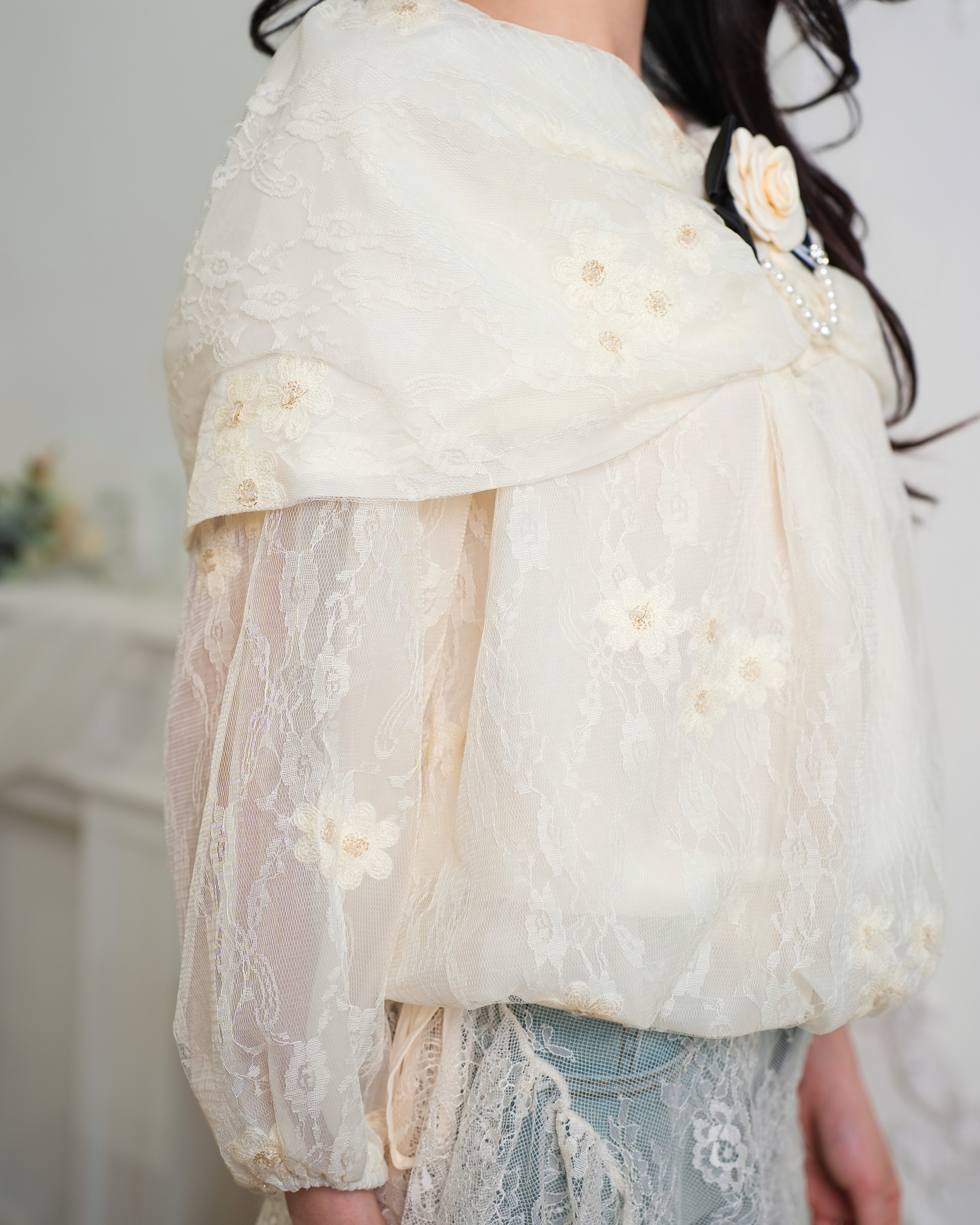 Marivelle Off-Shoulder Long Sleeve Blouse 20176