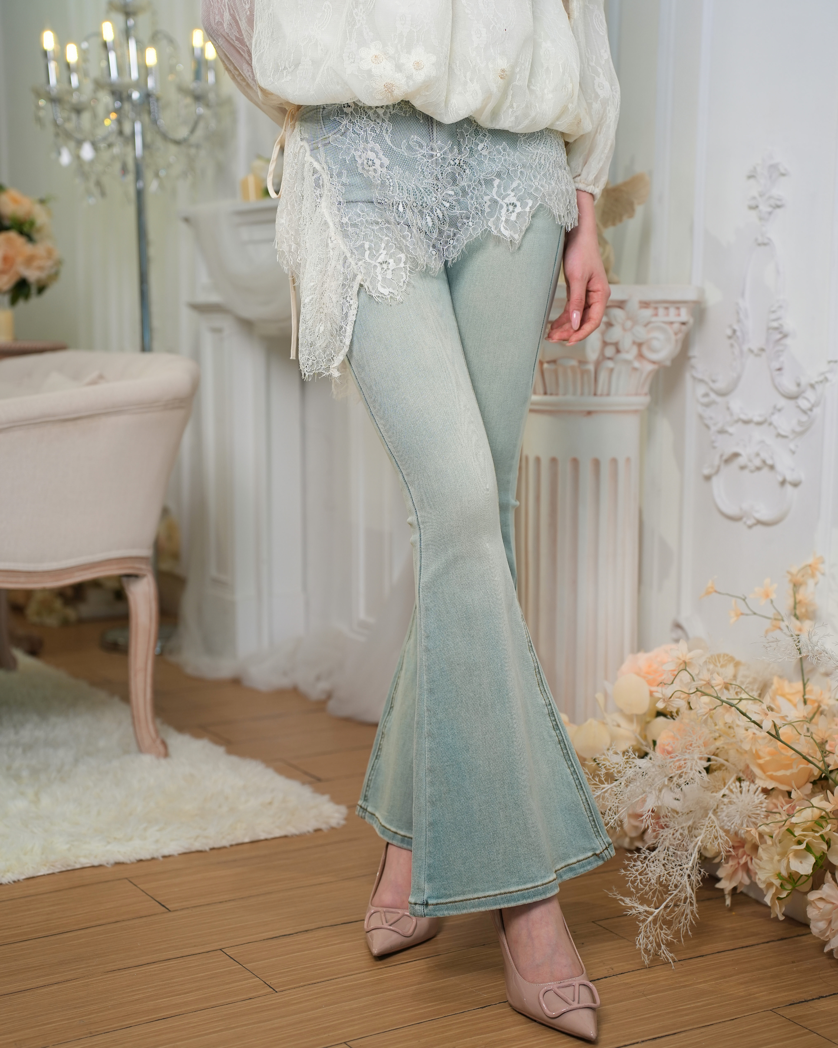  Heirloom Lace Flare Jeans 20759