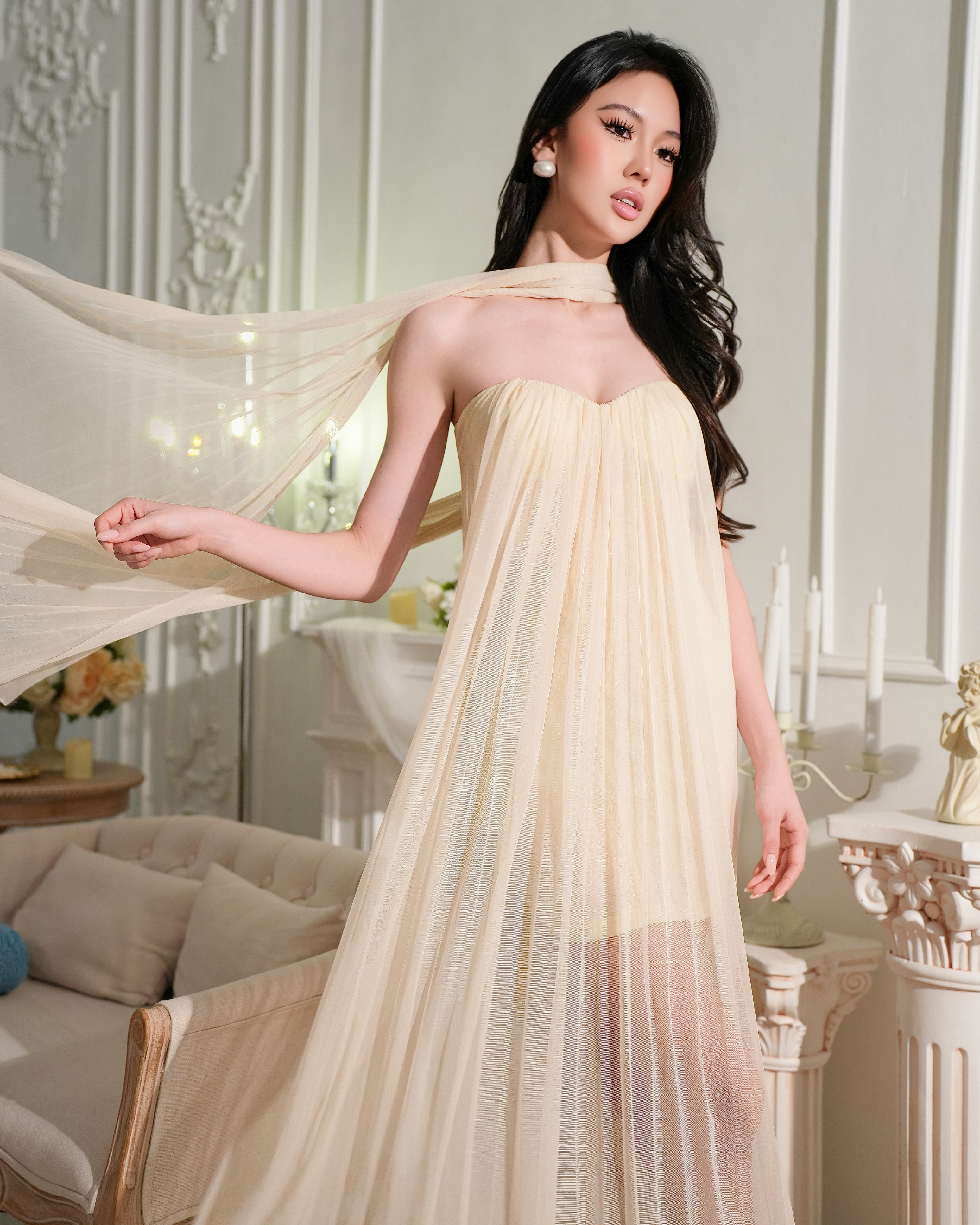 Lunaria Cascade Soft Chiffon Gown 995