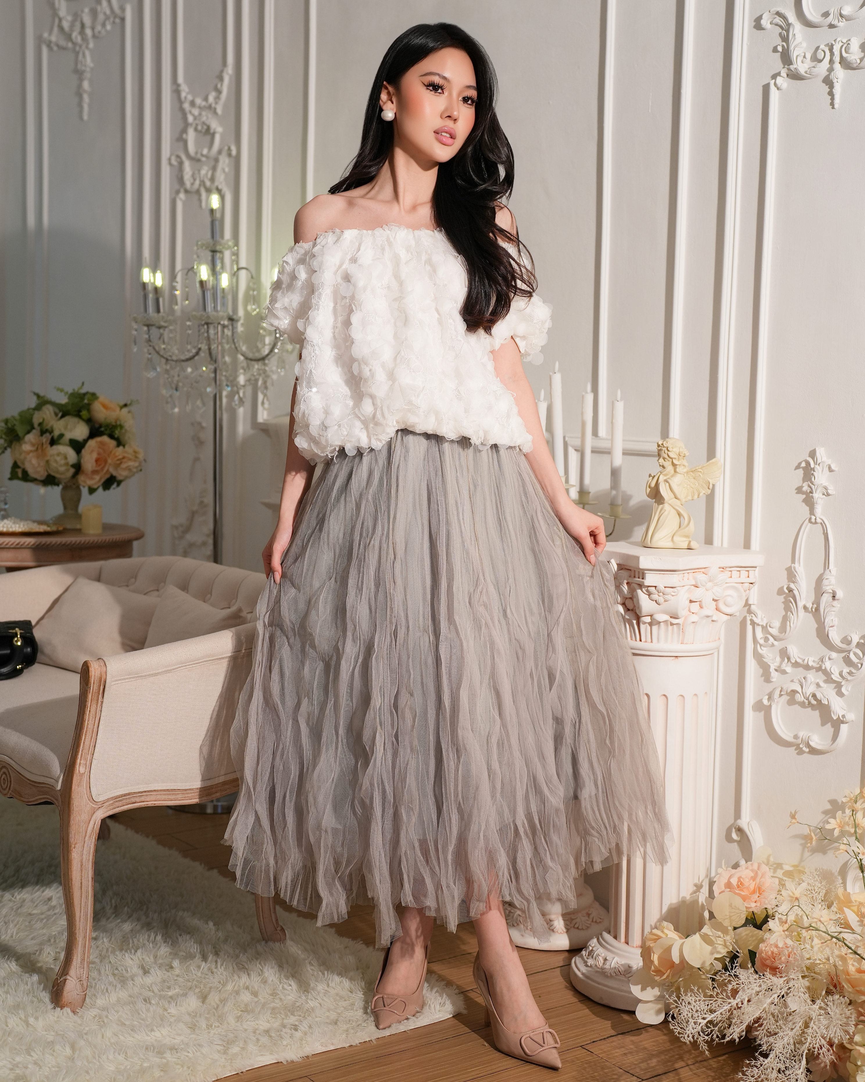 Lunévelle Crinkle Flow Skirt 2172