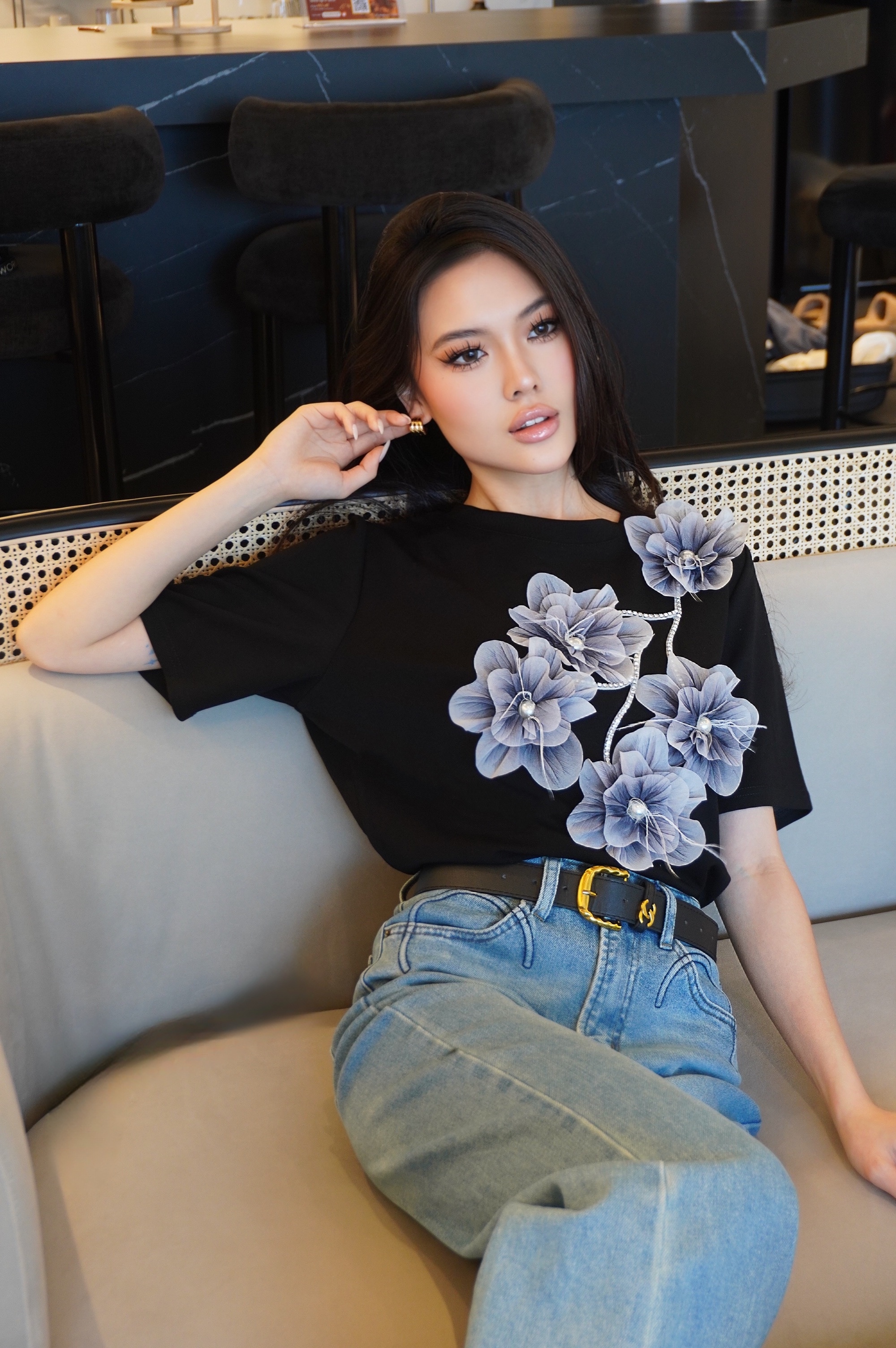 Soft Bloom 3D Flower Tee MC2073
