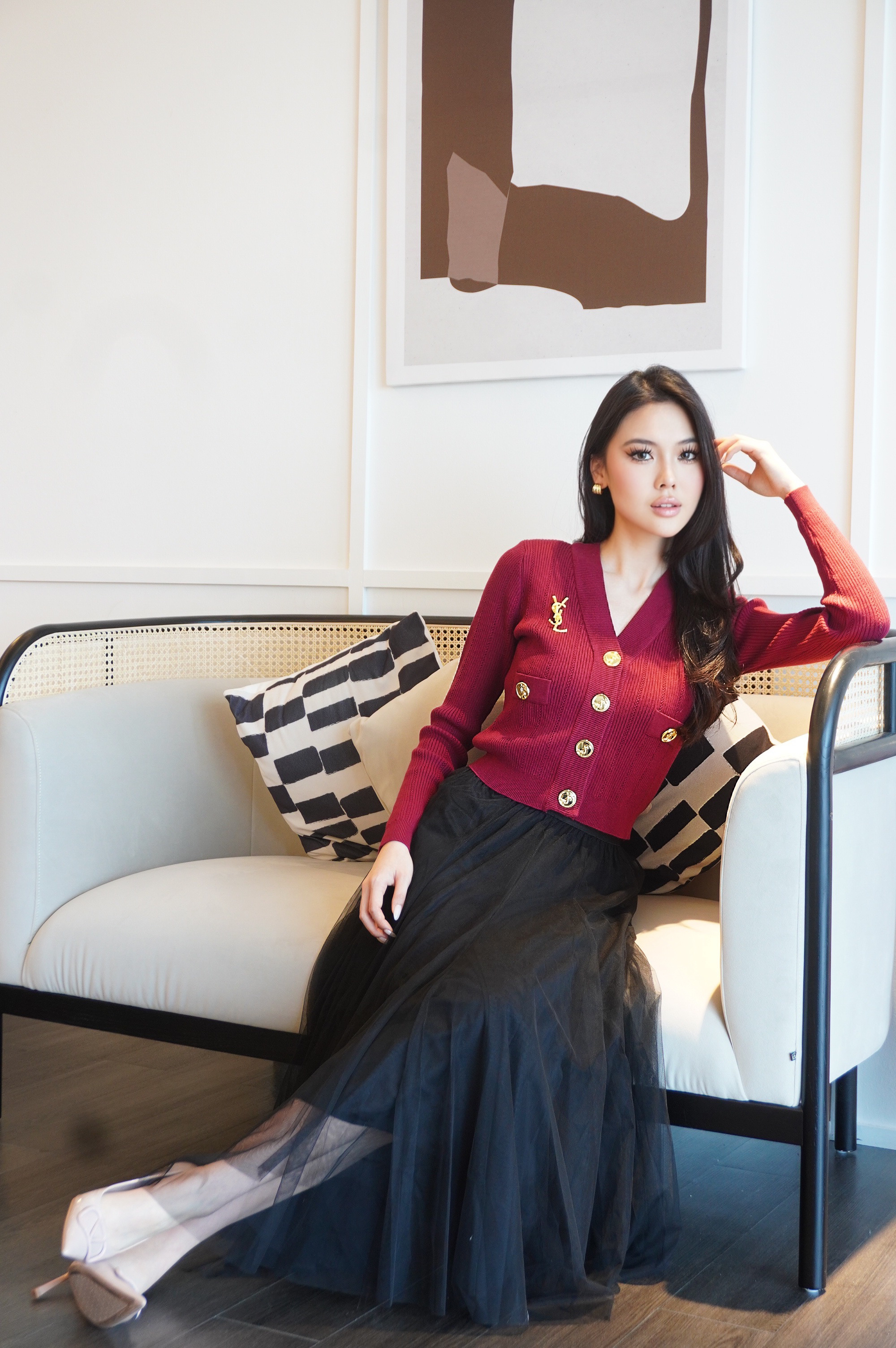 Classic Gold Button Knit MC2066