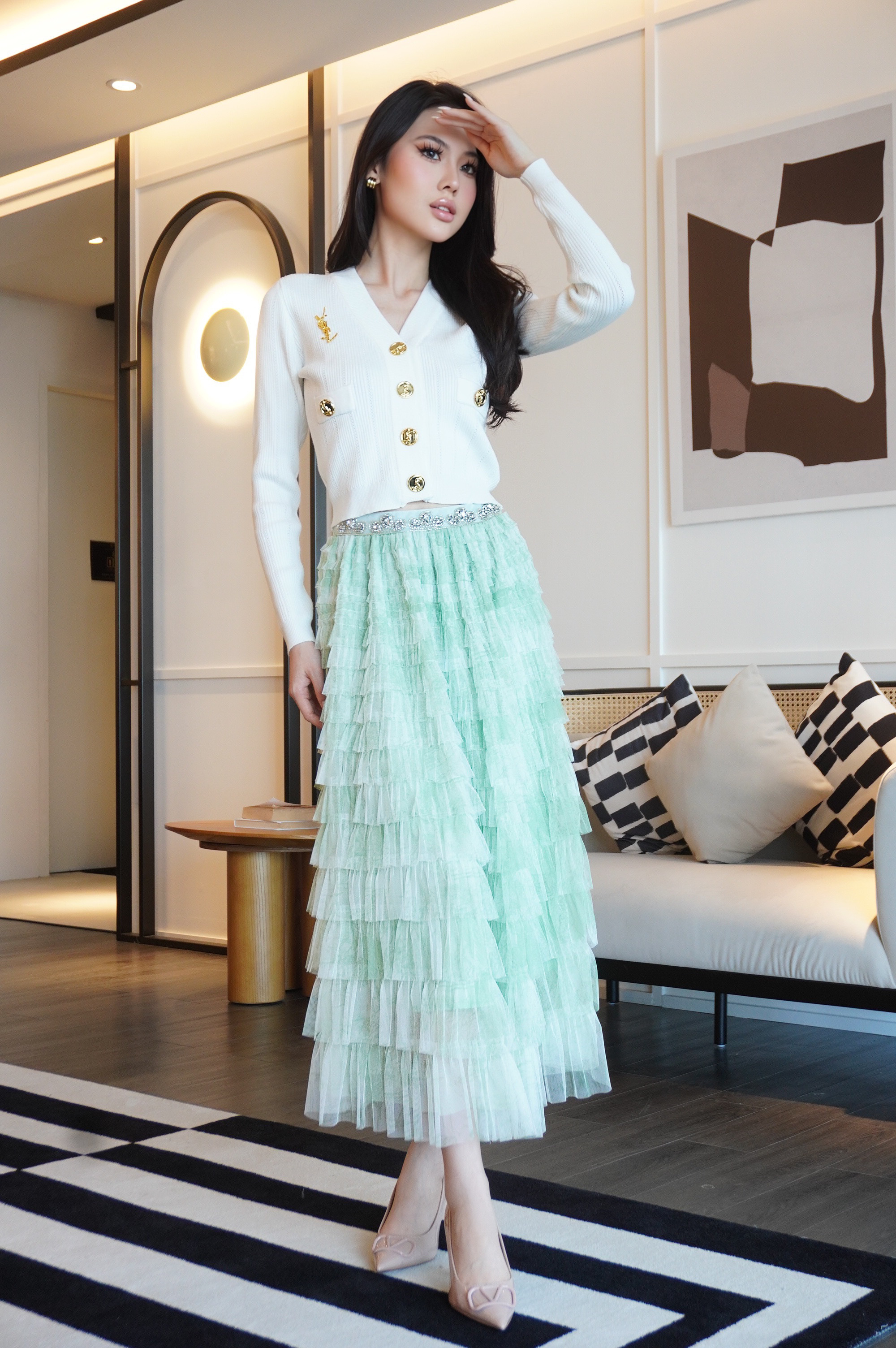 Classic Gold Button Knit MC2066