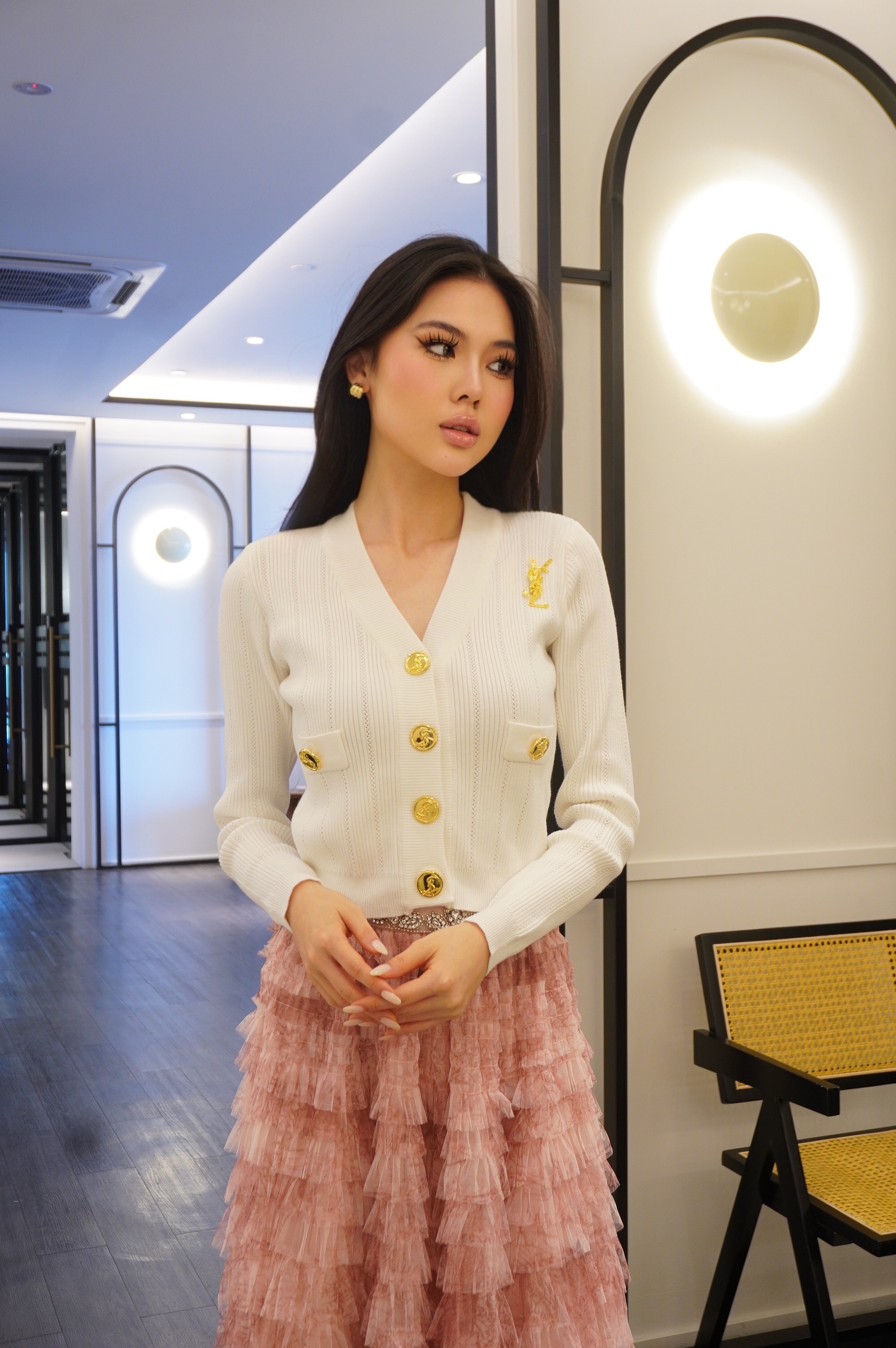 Classic Gold Button Knit MC2066