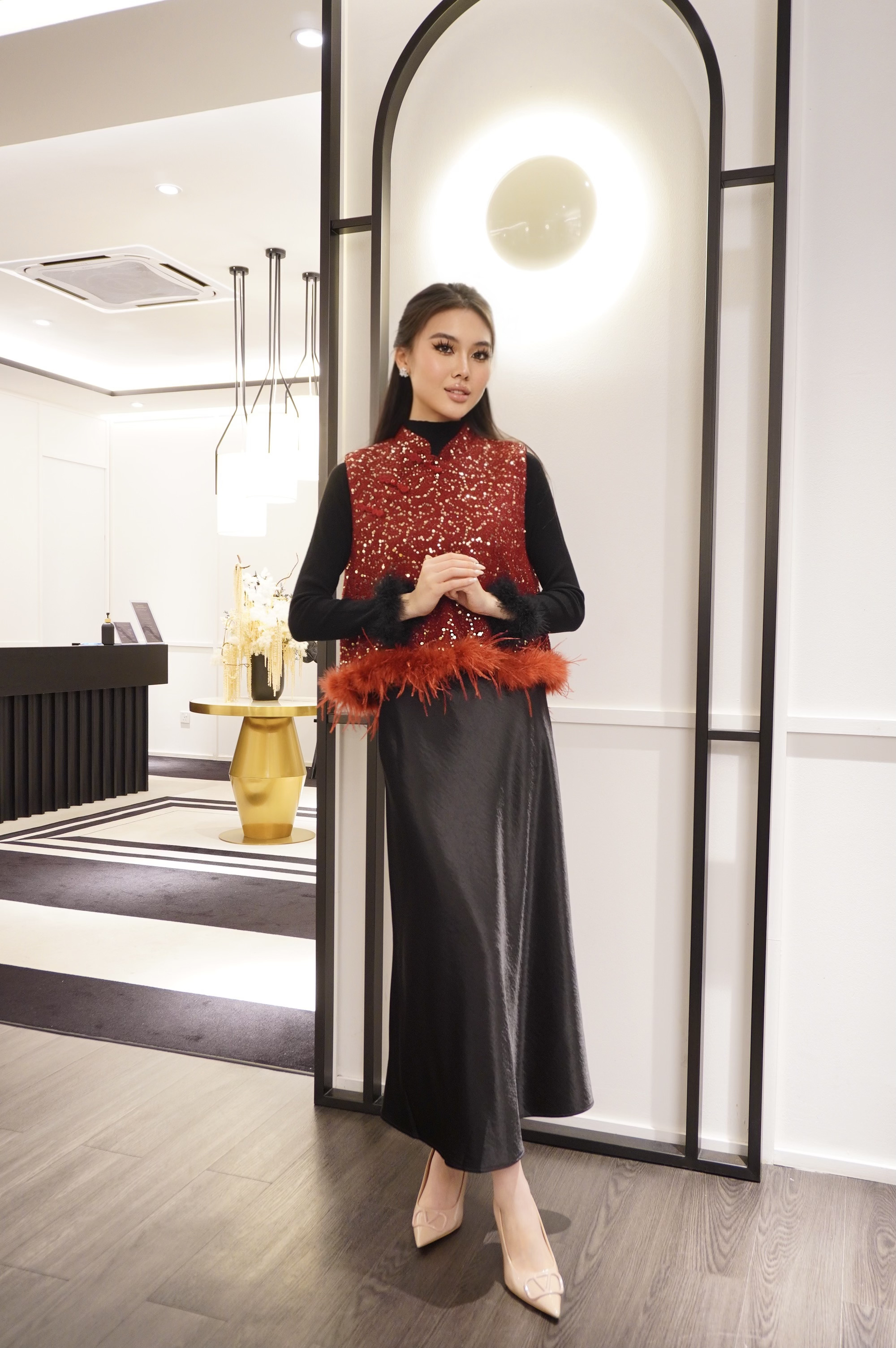 Classic Satin Long Skirt MC2089