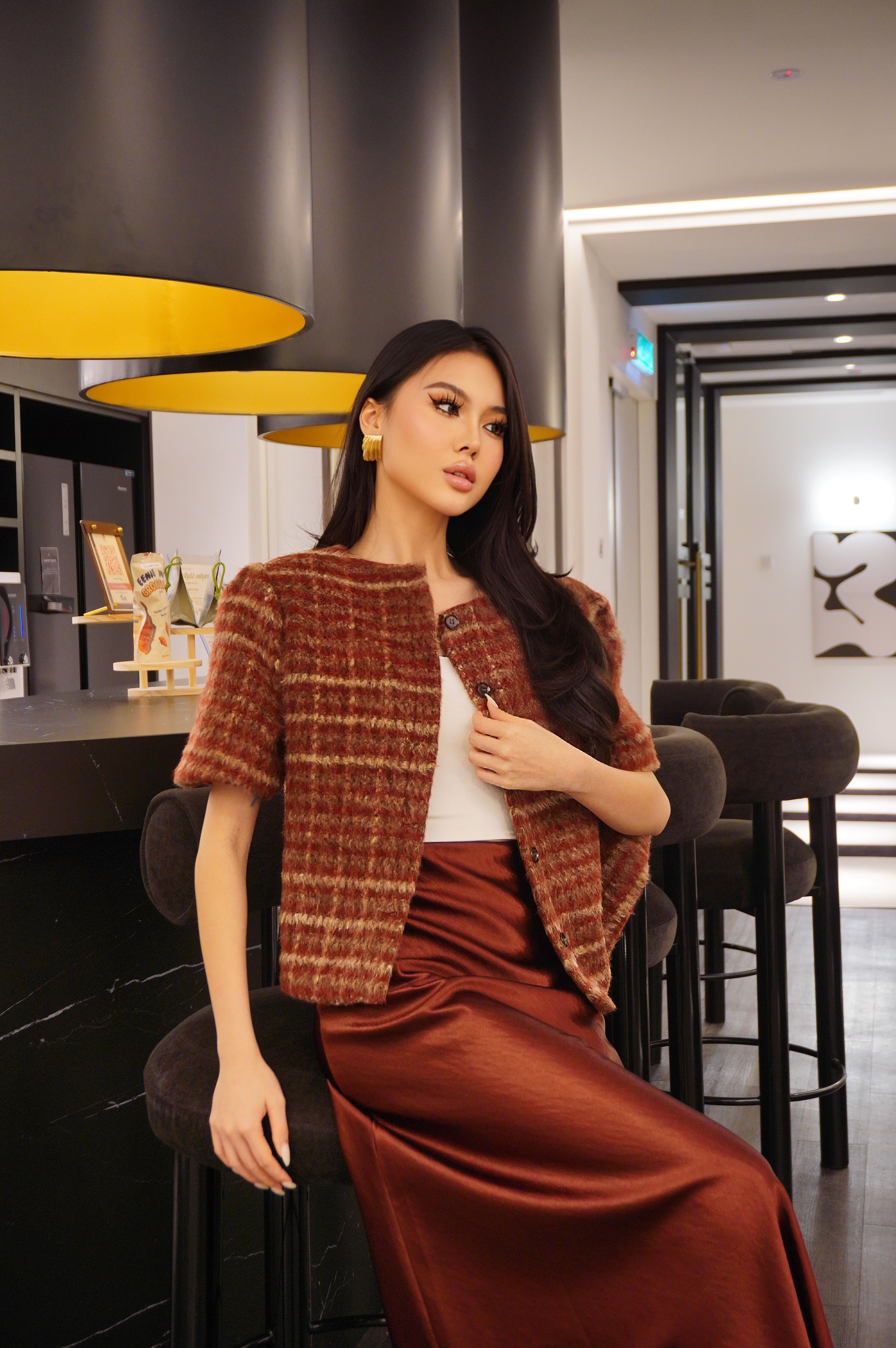 Classic Satin Long Skirt MC2089