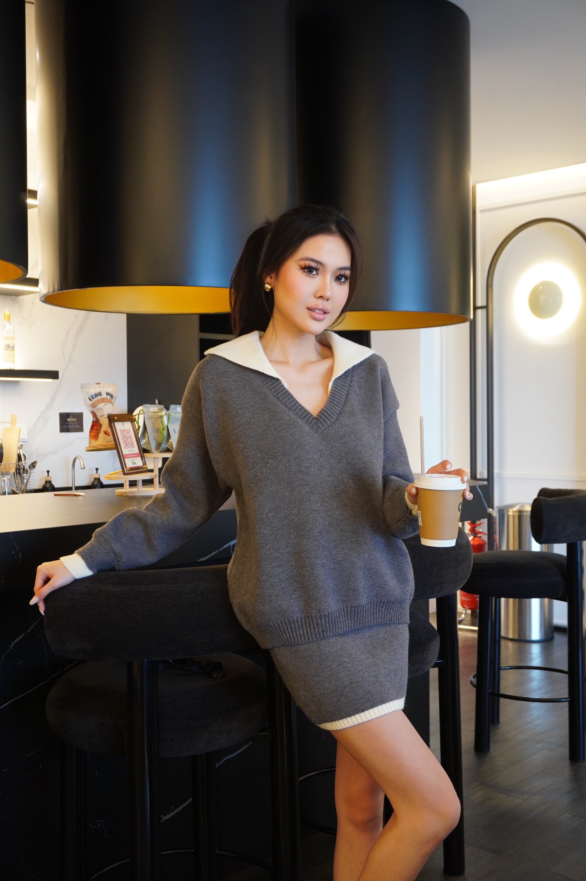 Soft Collar Knit Set MC2070