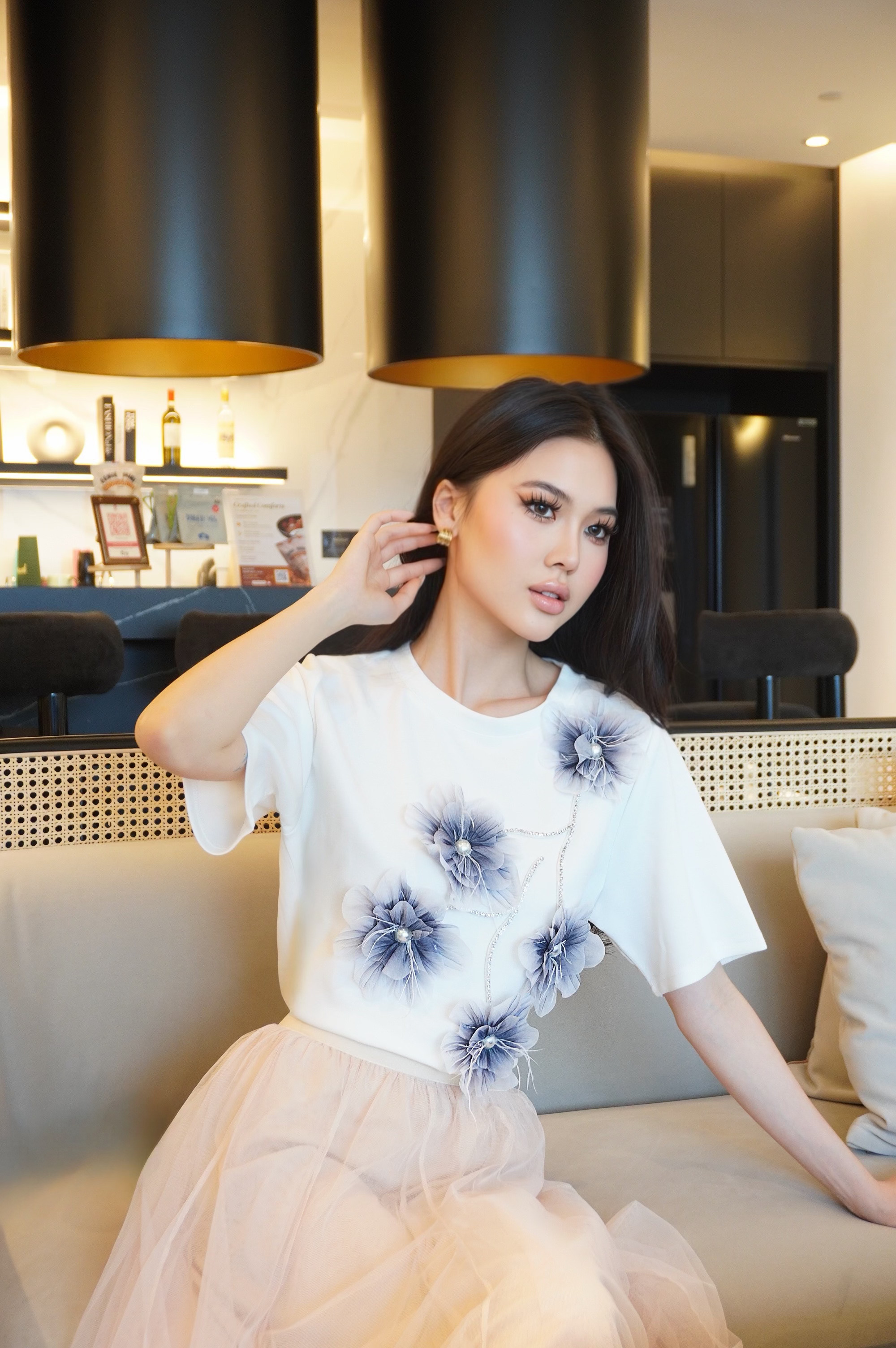 Soft Bloom 3D Flower Tee MC2073