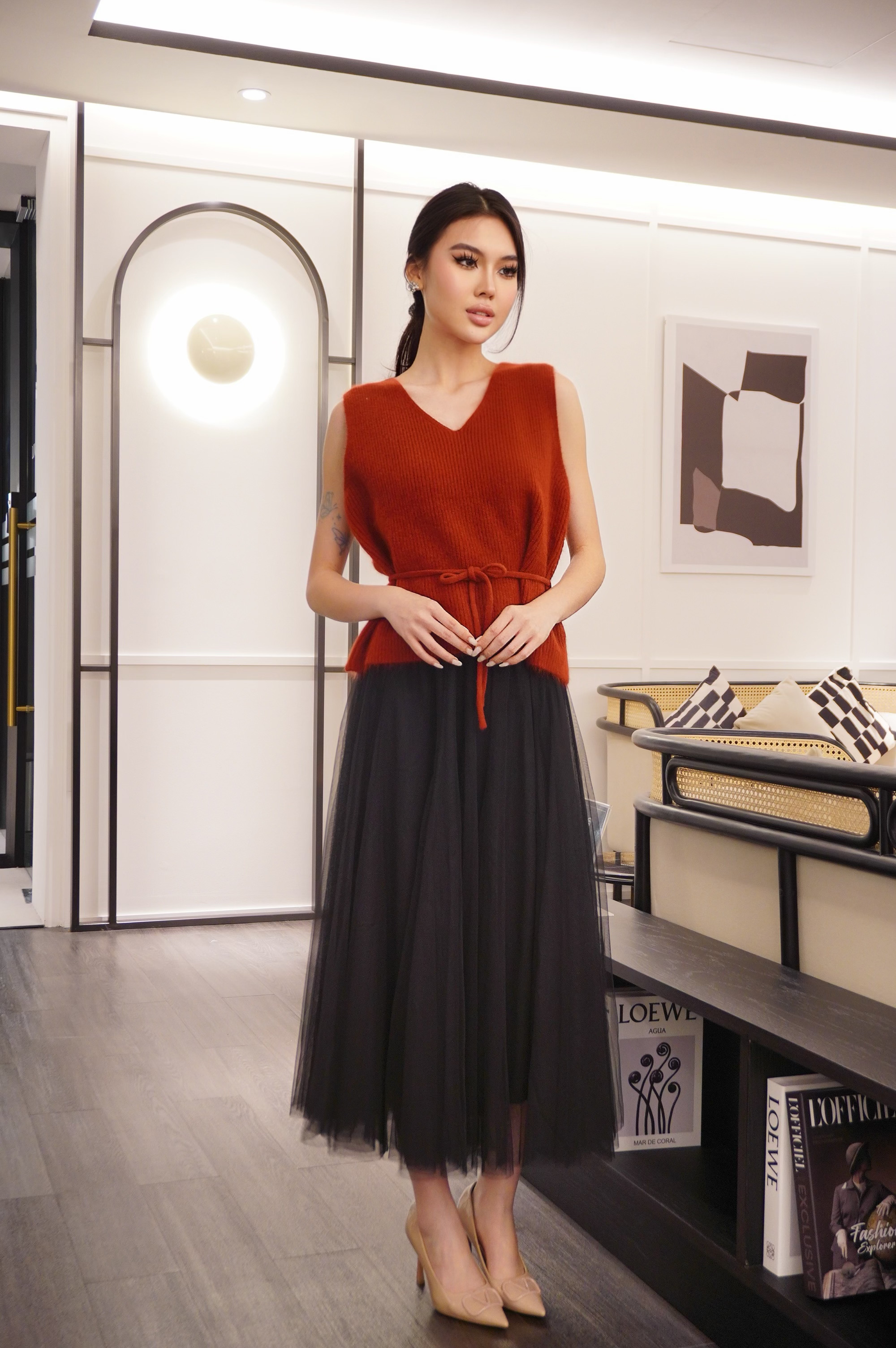 V-Neck Knit Sleeveless Top MC2095