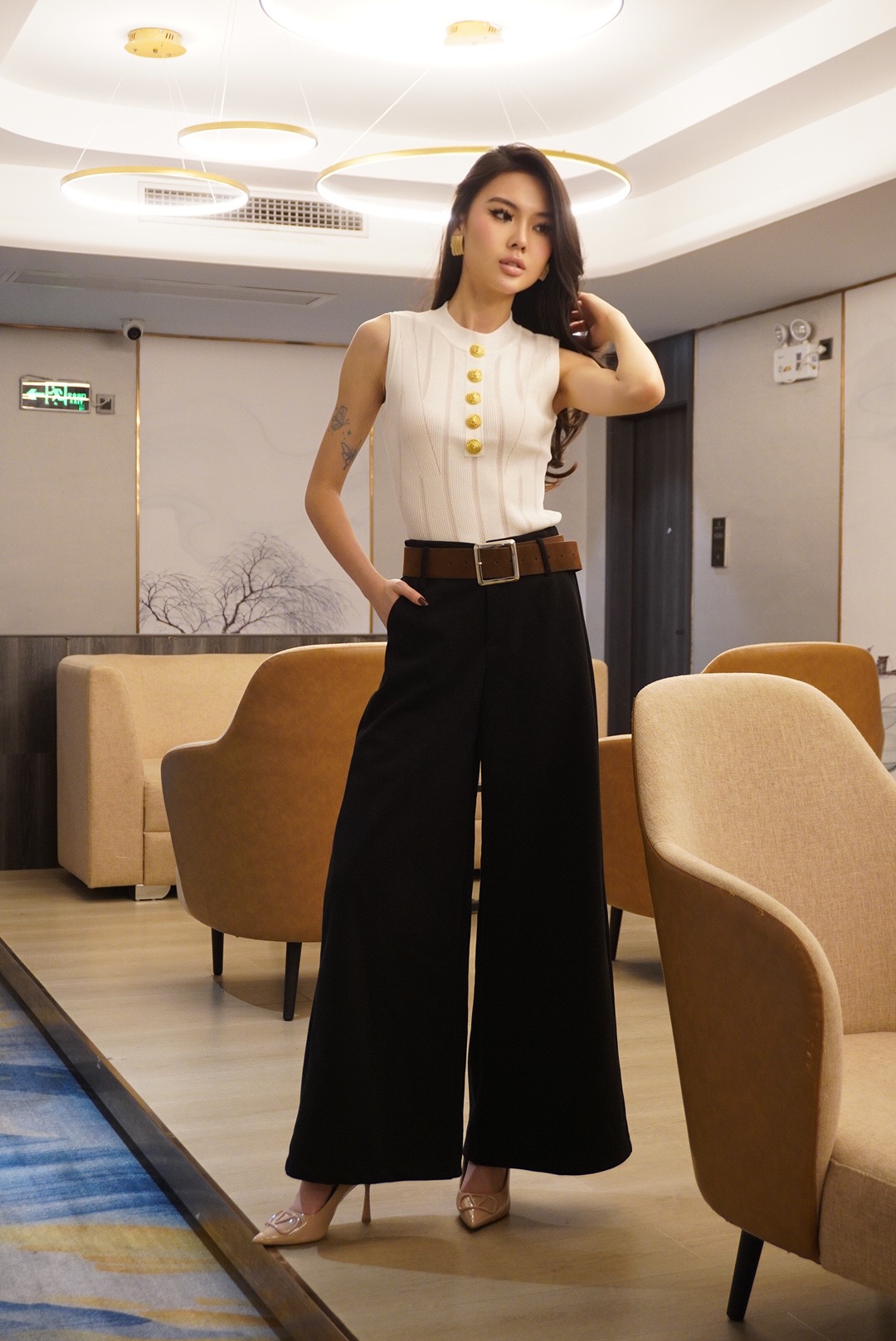 Golden Button Knit Top MC2026