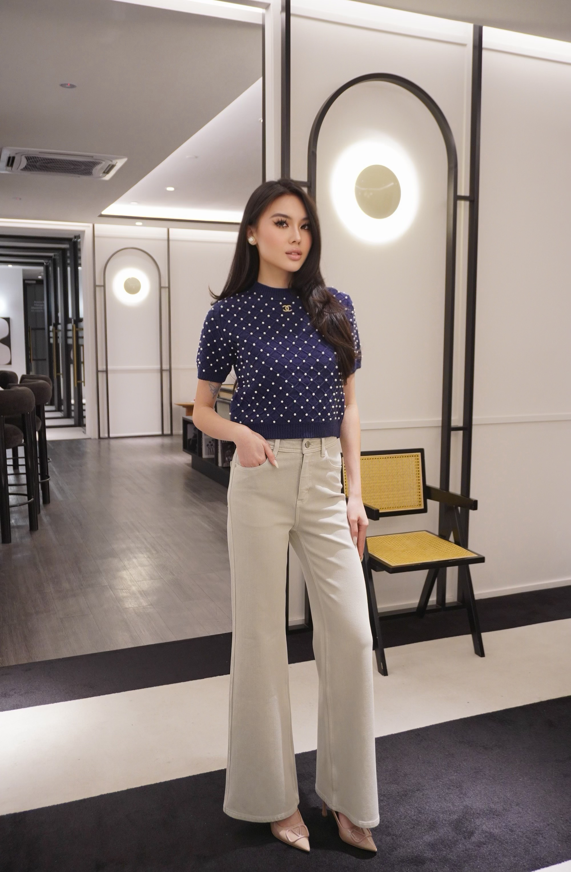 Classic Pearl Grid Knit MC2117