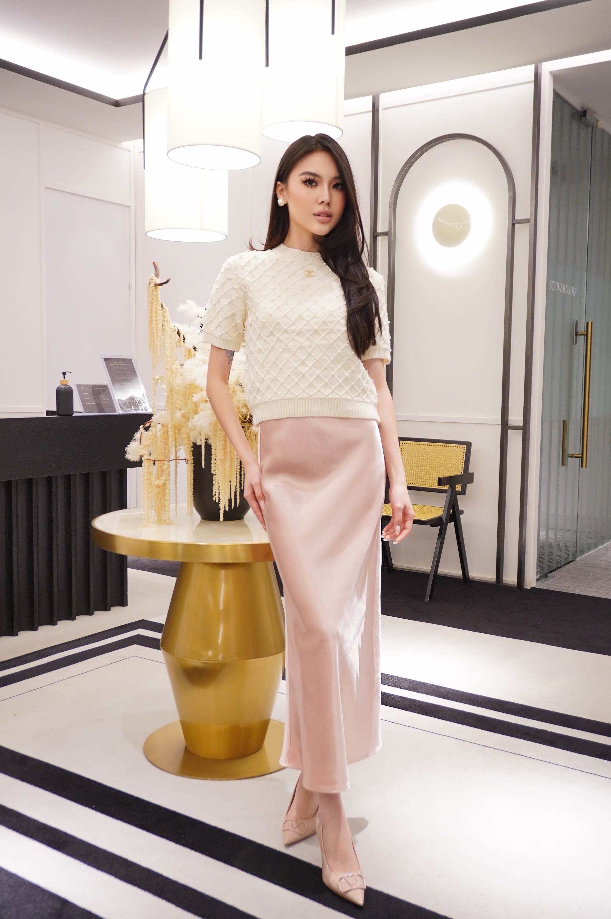 Classic Pearl Grid Knit MC2117