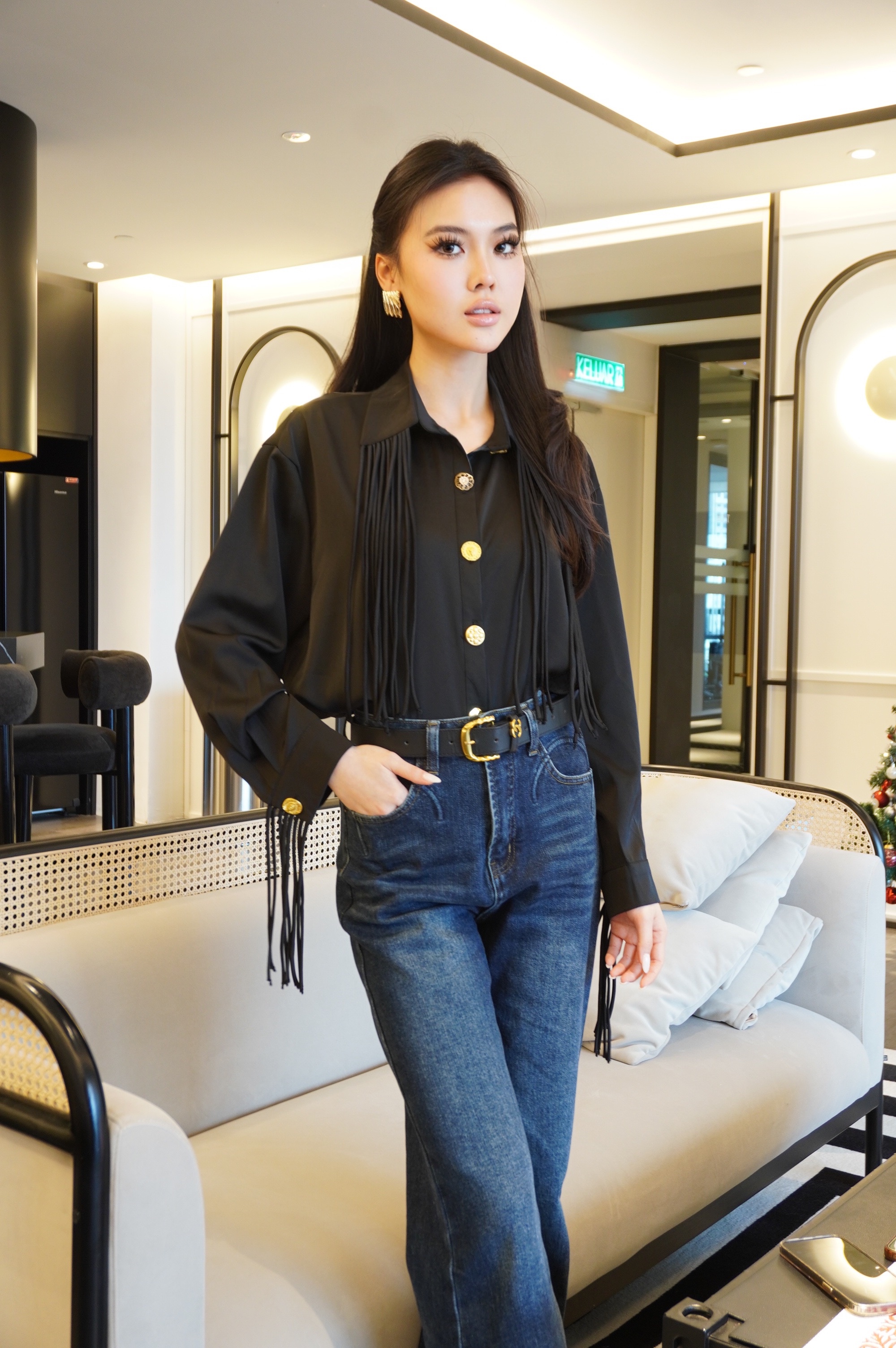 Élan Fringe Blouse MC2064