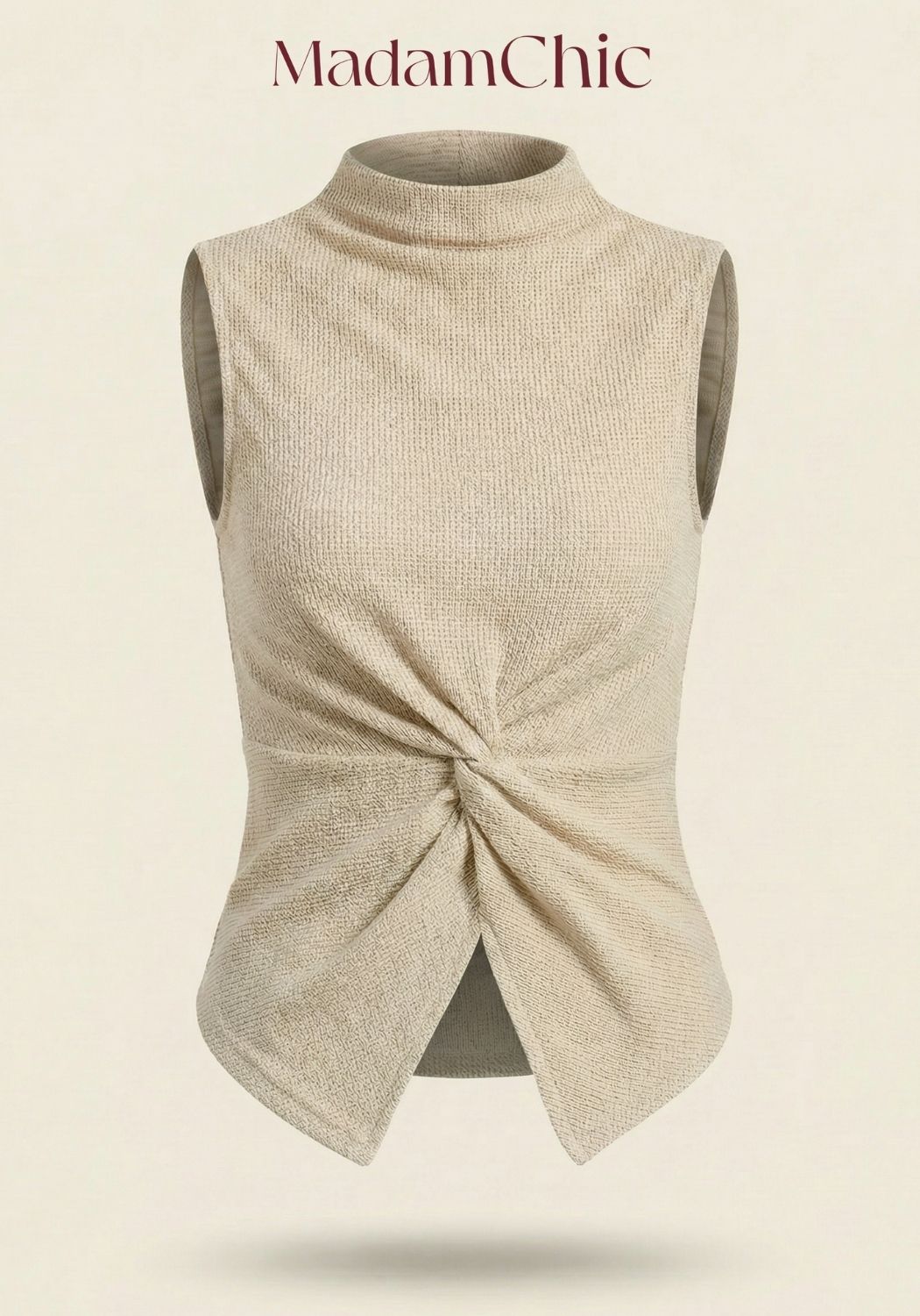 Ruched Side Knit Fitted Top MC2148