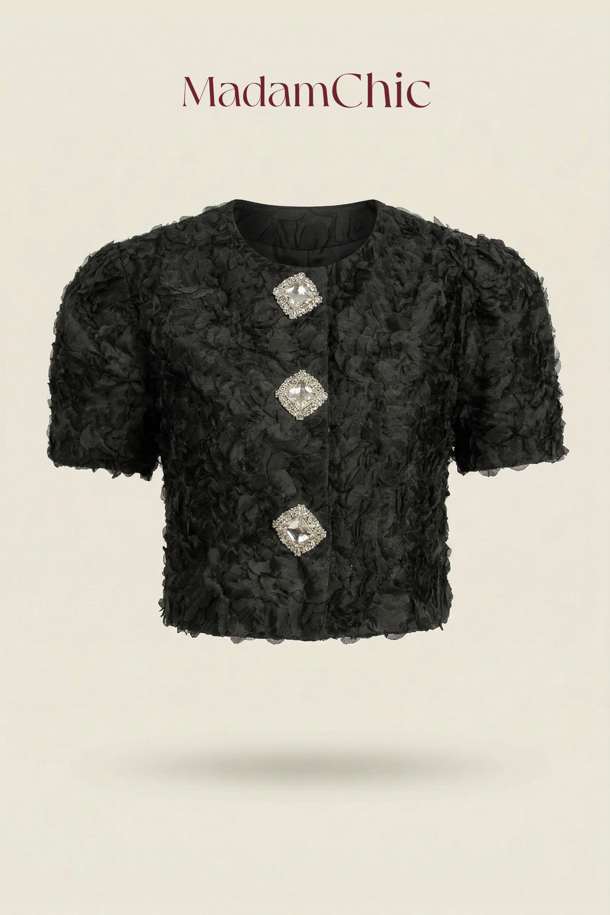 Textured Button-Up Knit Cardigan Top MC2156