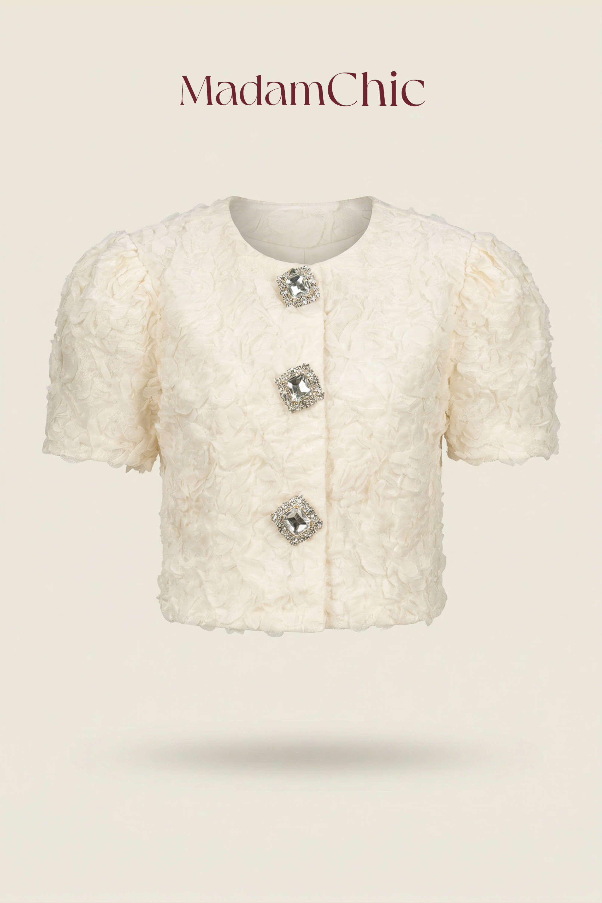 Textured Button-Up Knit Cardigan Top MC2156