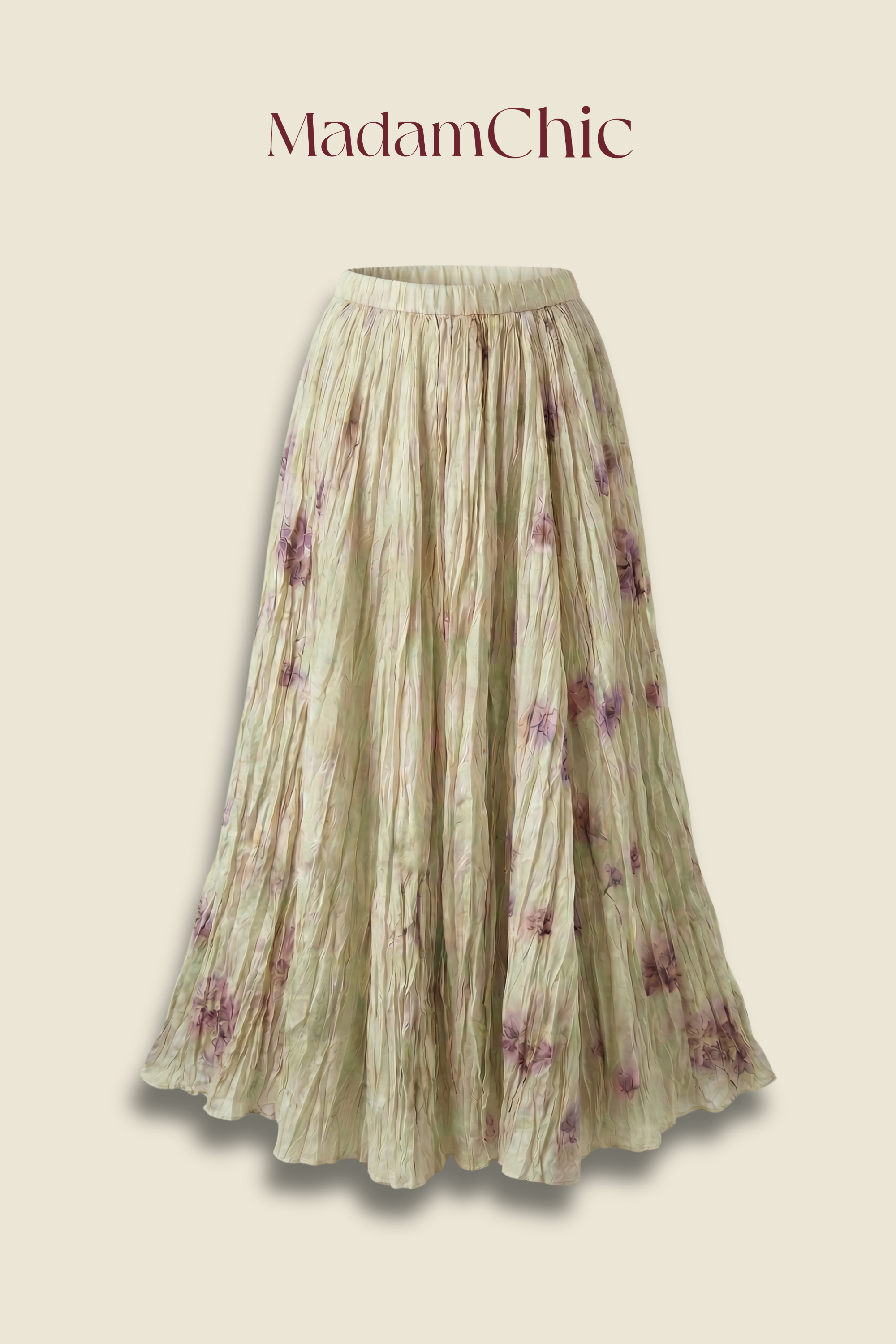 Floral Pleated Midi Skirt MC2158