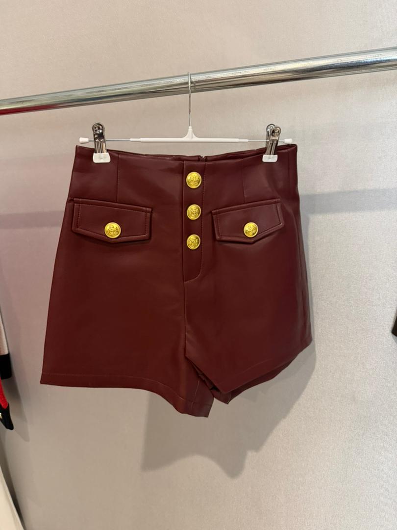  Aurelia Royal Button Leather Shorts CC2019