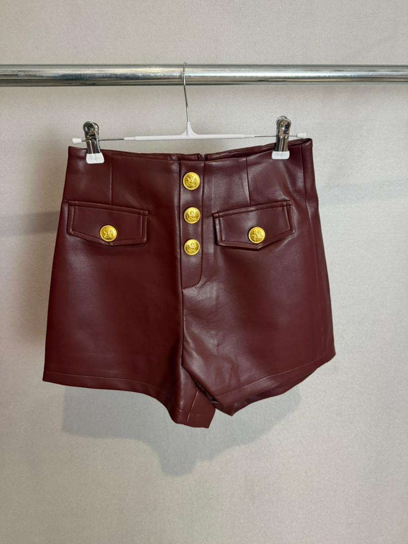  Aurelia Royal Button Leather Shorts CC2019