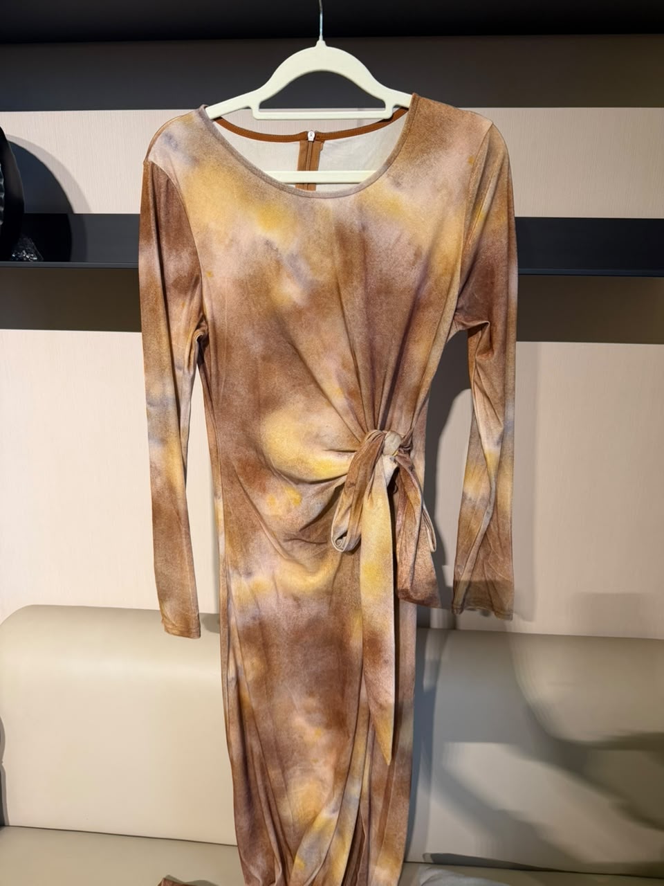 Tie-Dye Knot-Front Maxi Dress 2227