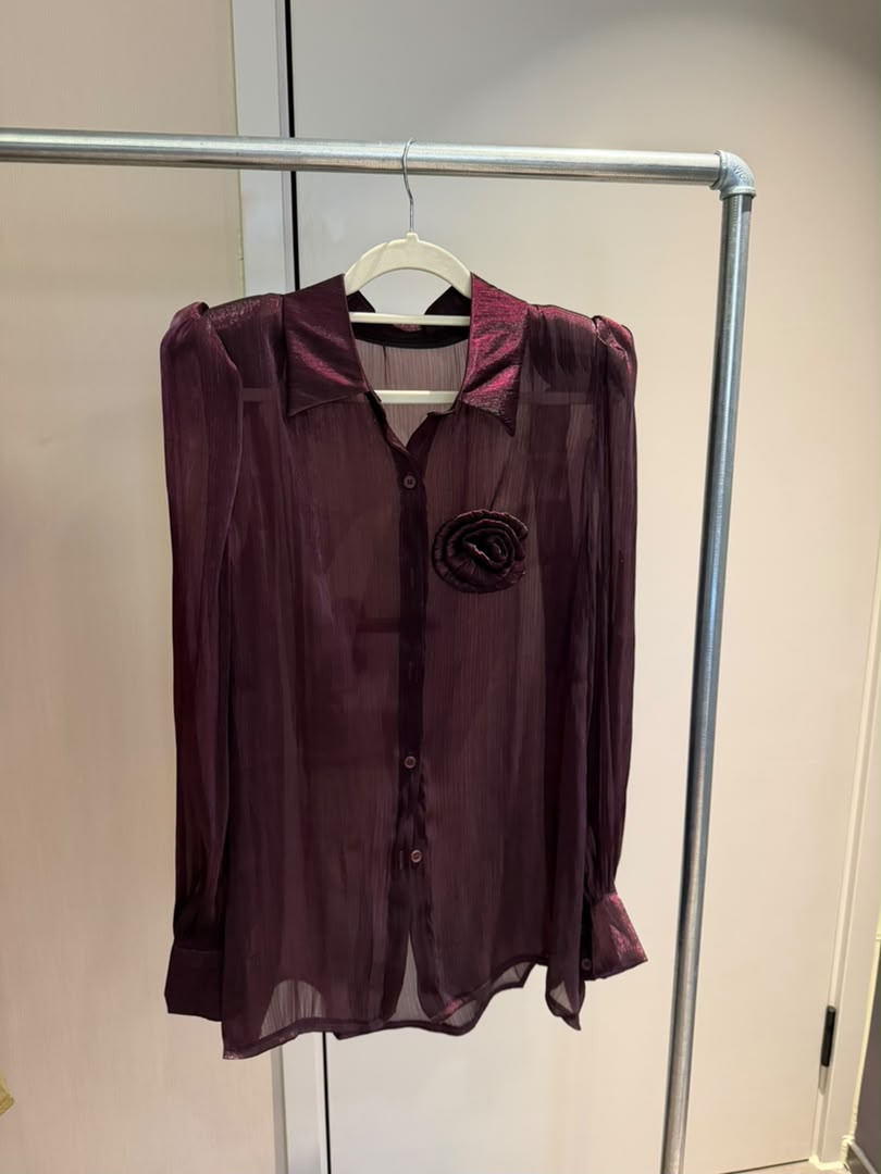 Rosette Brooch Shirt 2236