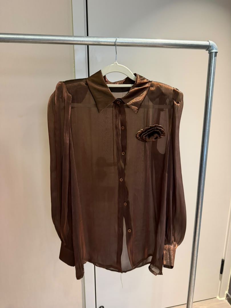 Rosette Brooch Shirt 2236
