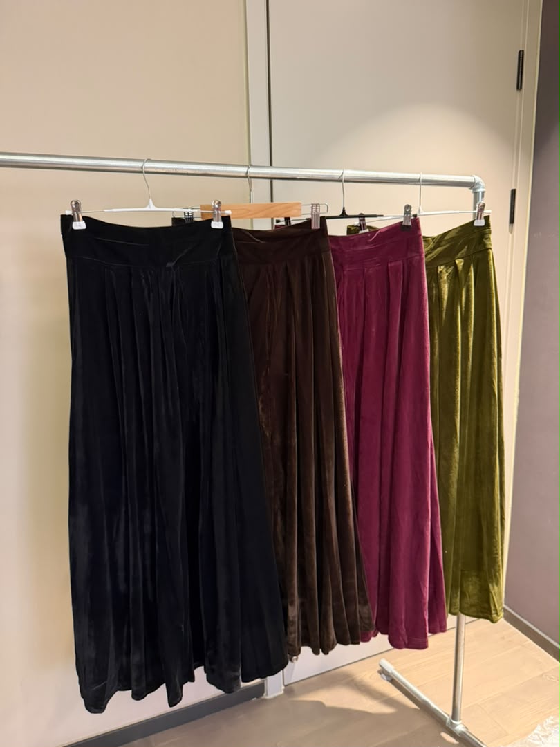 Velvet A-Line Maxi Skirt 2247
