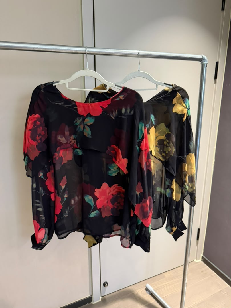 Bloom Cape-Sleeve Blouse 2248