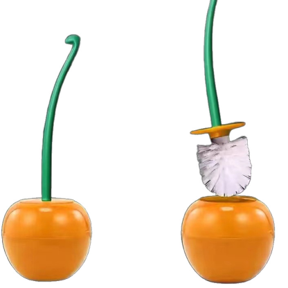 居家馬桶刷櫻桃長柄軟毛馬桶刷日用百貨創意塑膠清潔刷廁所刷套裝