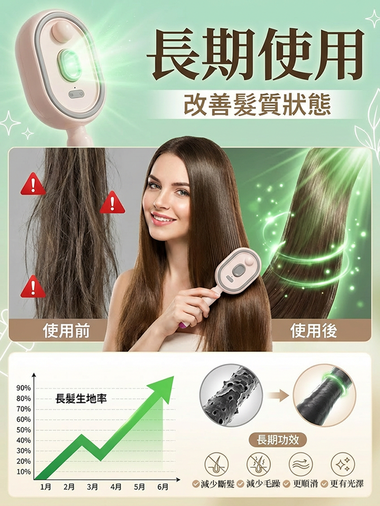 電動噴霧氣囊按摩梳