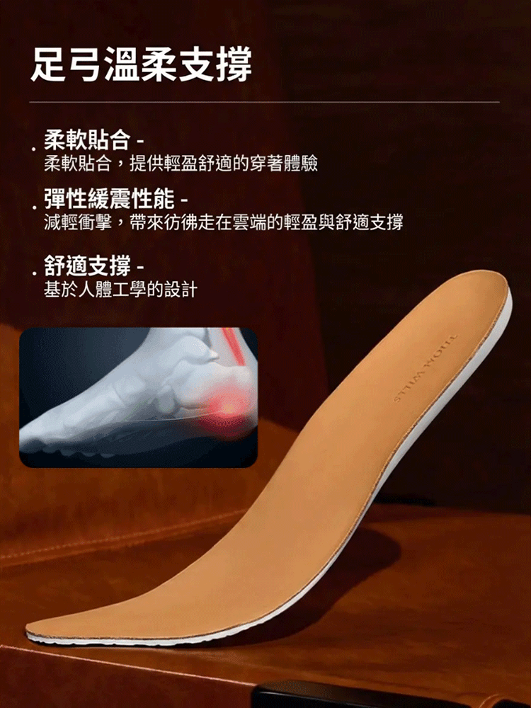 舒適自動紐帶皮鞋