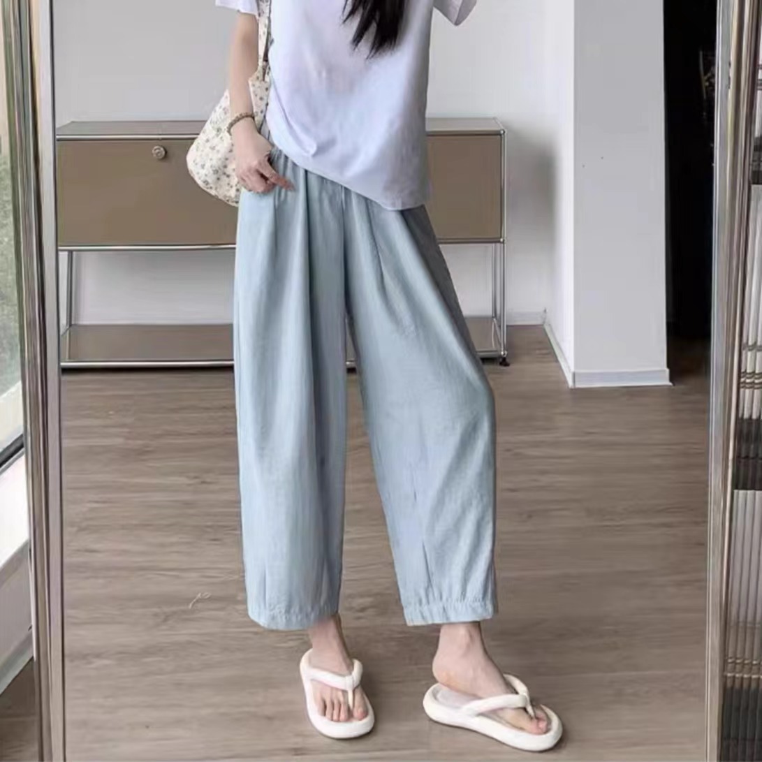女士高腰慵懶蘿蔔褲