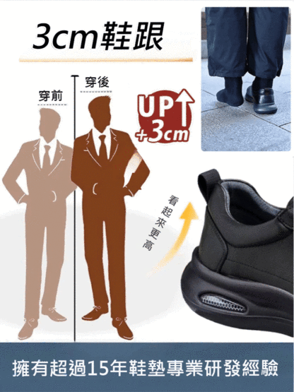 舒適自動紐帶皮鞋