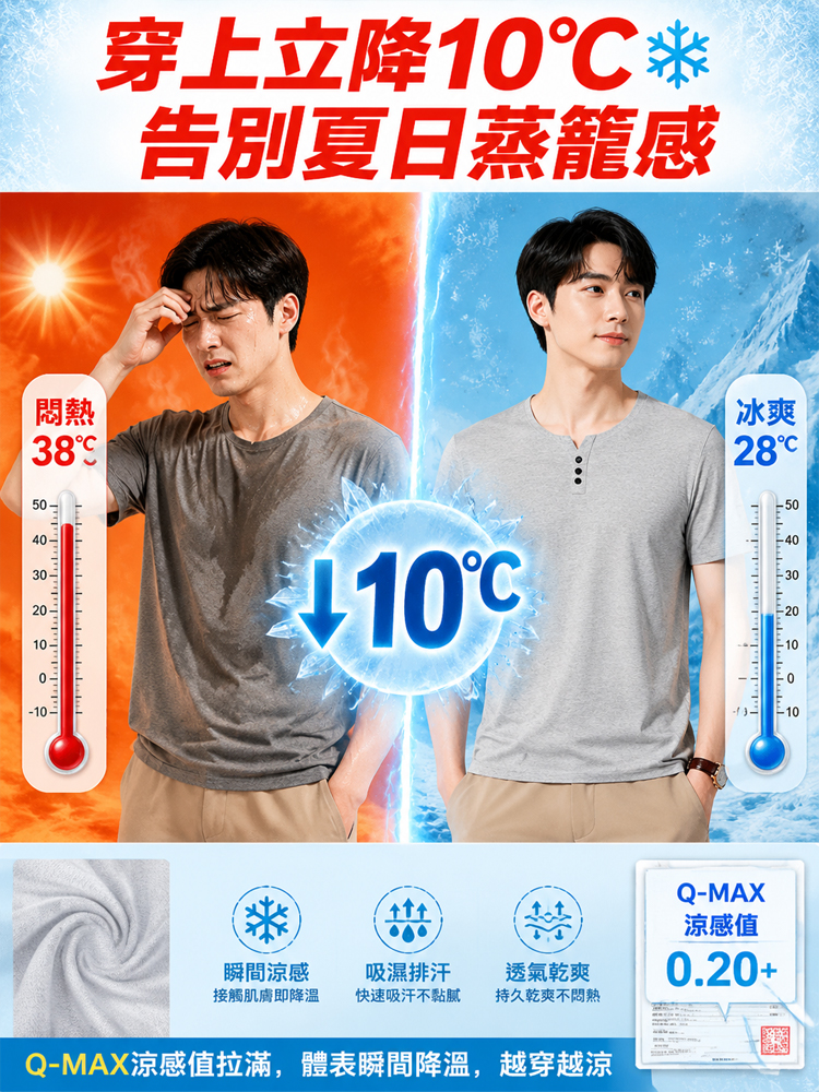高端夏季男士透氣休閒短袖