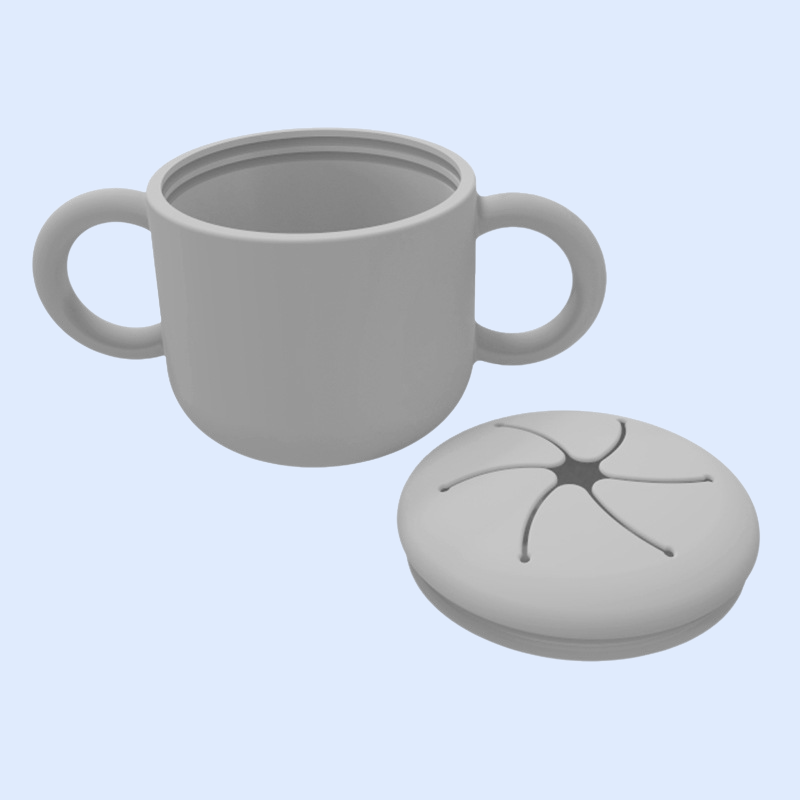 防摔矽膠帶蓋訓練杯子