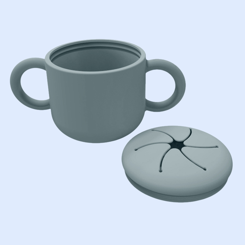 防摔矽膠帶蓋訓練杯子