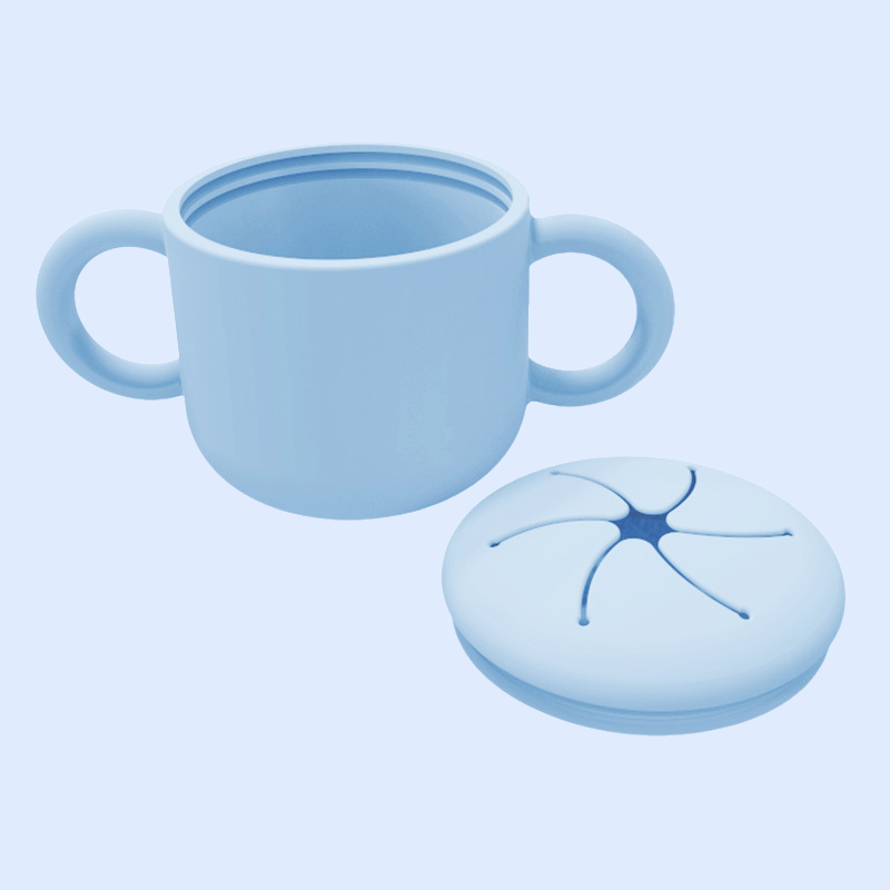 防摔矽膠帶蓋訓練杯子