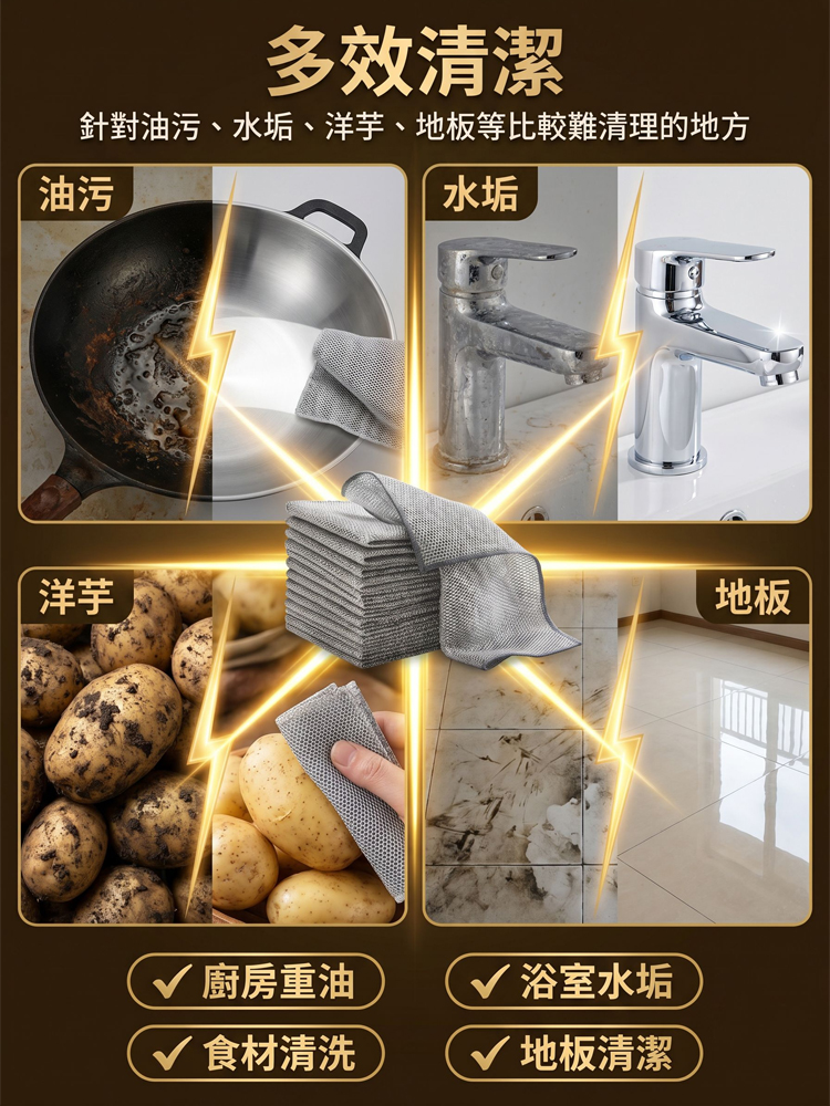 【主婦救星】不銹鋼雙面強力去油布
