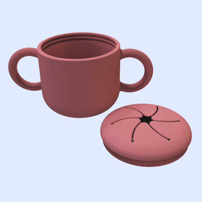 防摔矽膠帶蓋訓練杯子