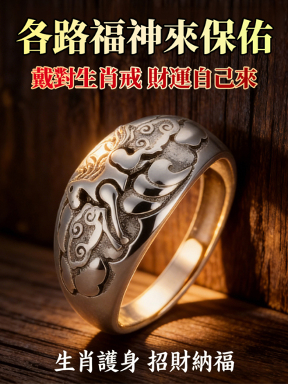 【避歲開運】十二生肖復古銀戒指
