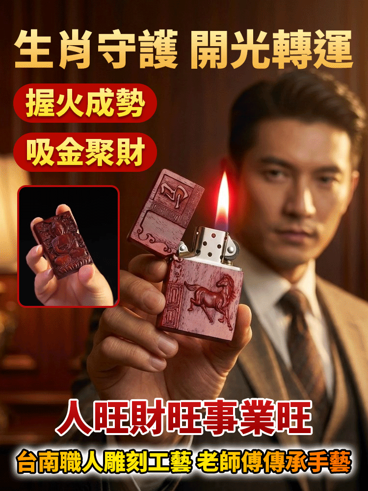 【台南職人工藝】帝王木生肖打火機