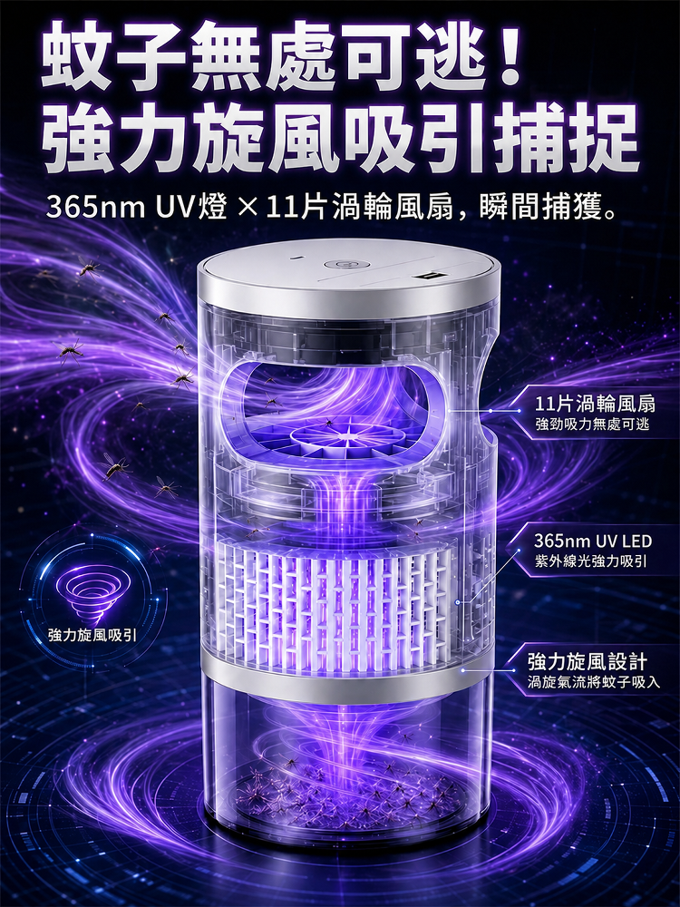 強力吸入滅蚊燈