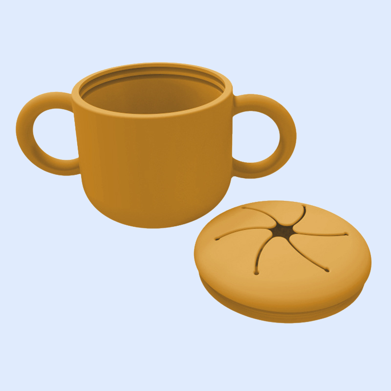 防摔矽膠帶蓋訓練杯子