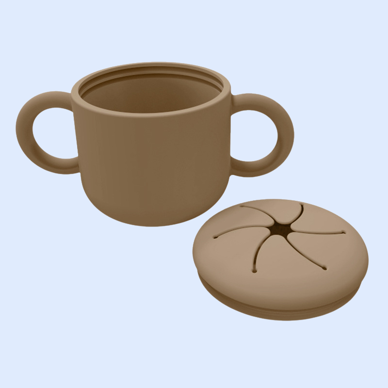 防摔矽膠帶蓋訓練杯子